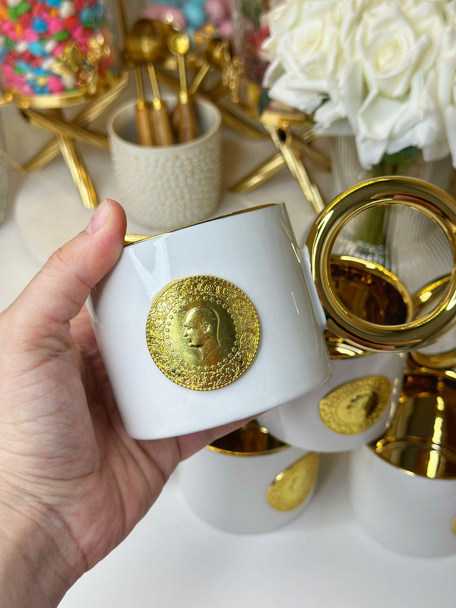 6 Kişilik Altınlı Kupa Seti