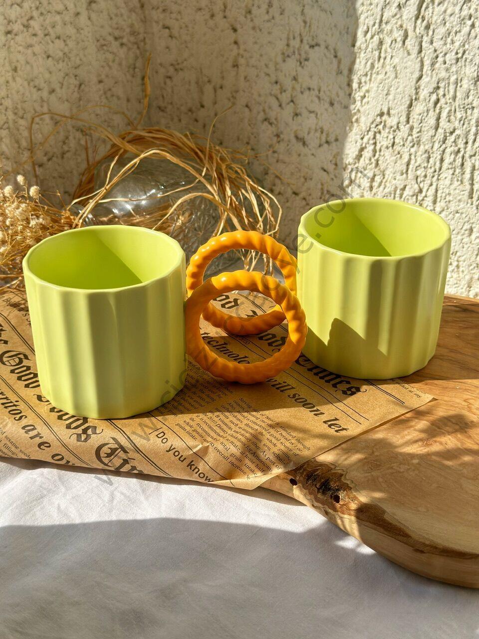 2 KİŞİLİK İLİNA BURGU KUPA VİNTAGE YEŞİLİ