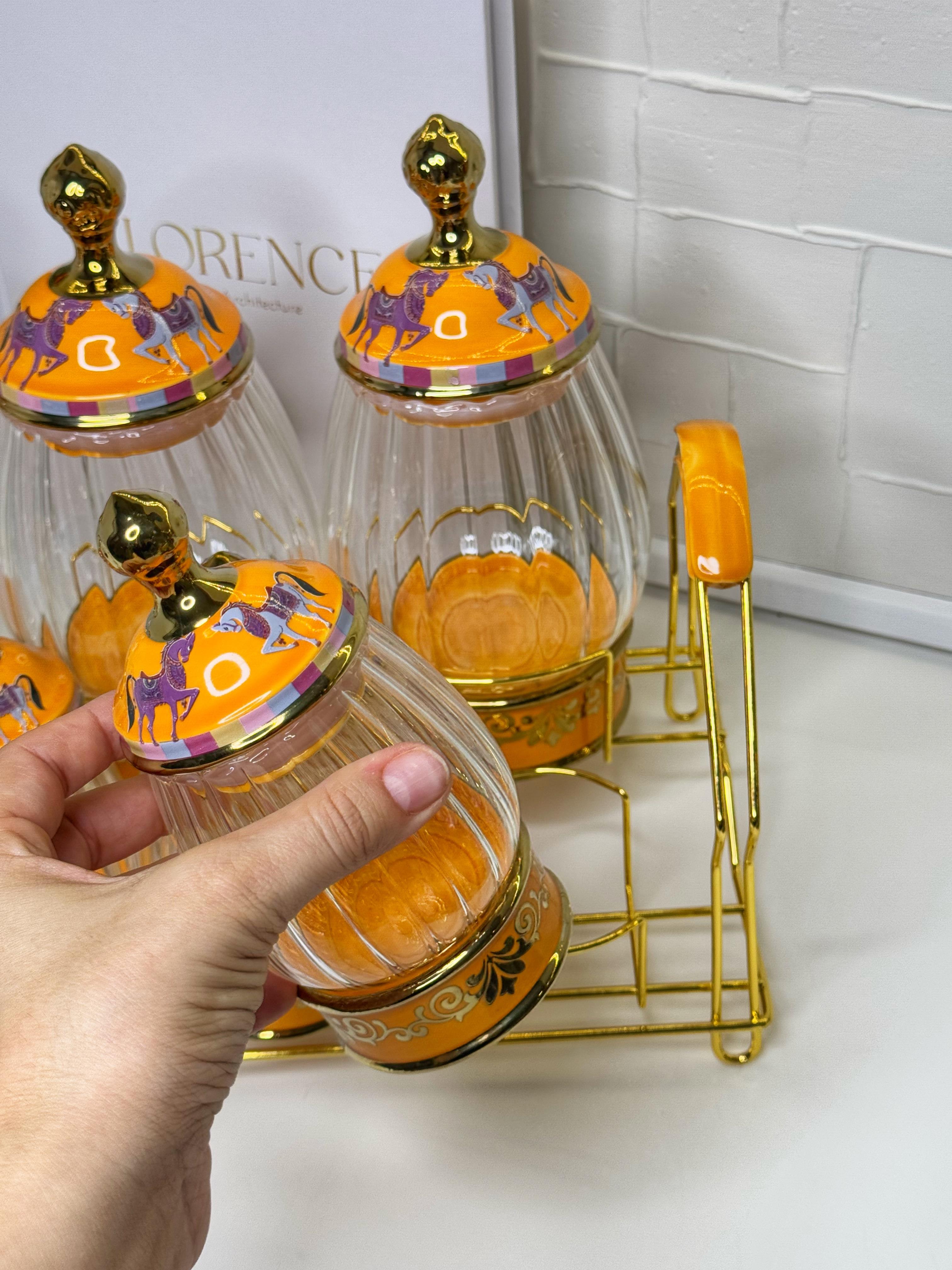 Hrms Gold Standlı Porselen / Cam Baharatlık