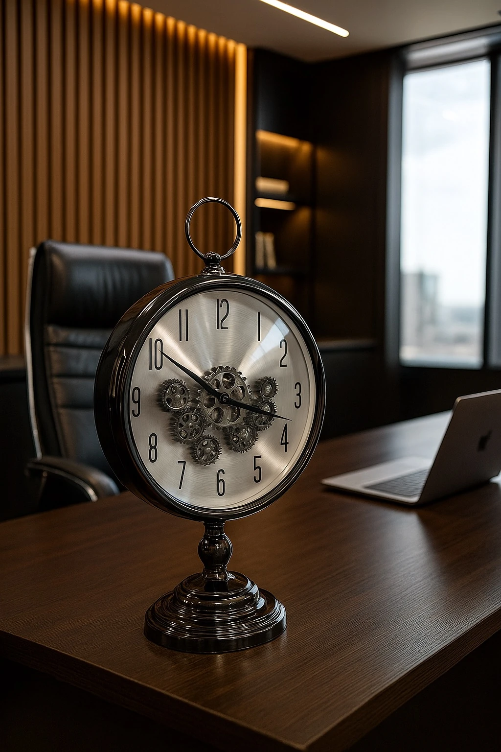 Masa Üzeri Çarklı Saat Siyah