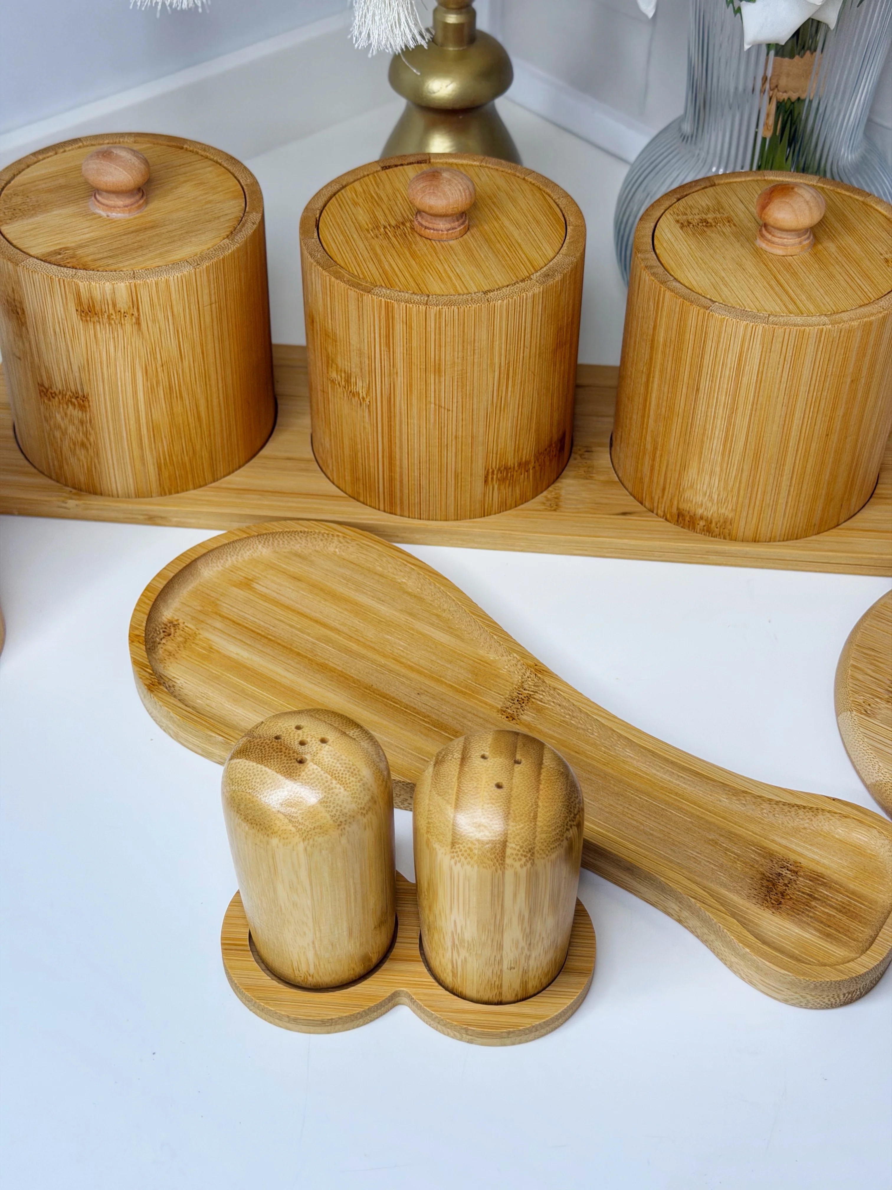 Pisa 13 Parça Tezgah Üzeri Bambu Set