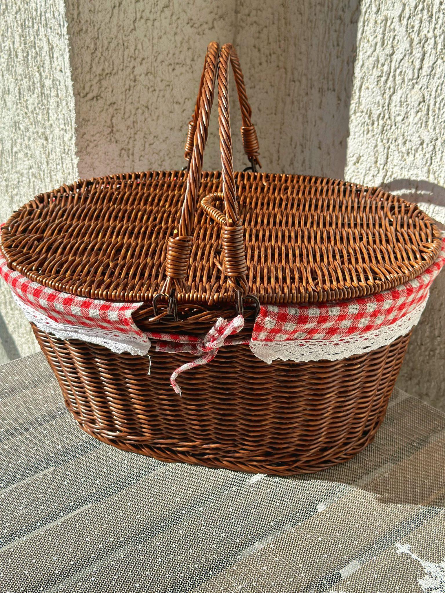 Adela Kahverengi Oval Piknik Sepeti