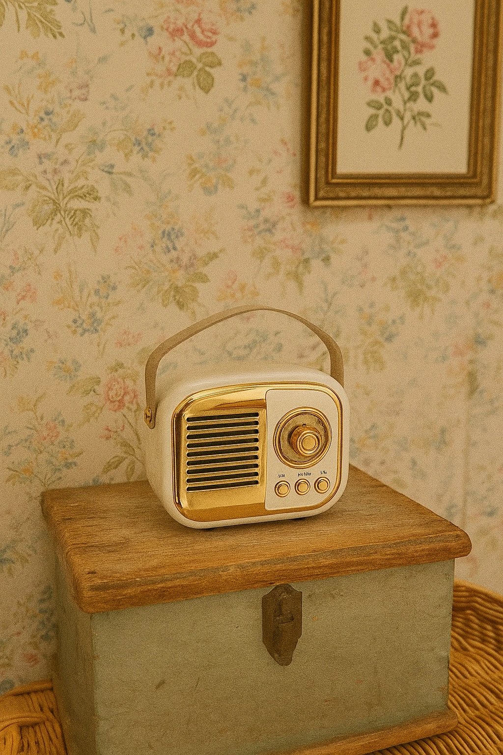 Vintage Beyaz Hoparlör