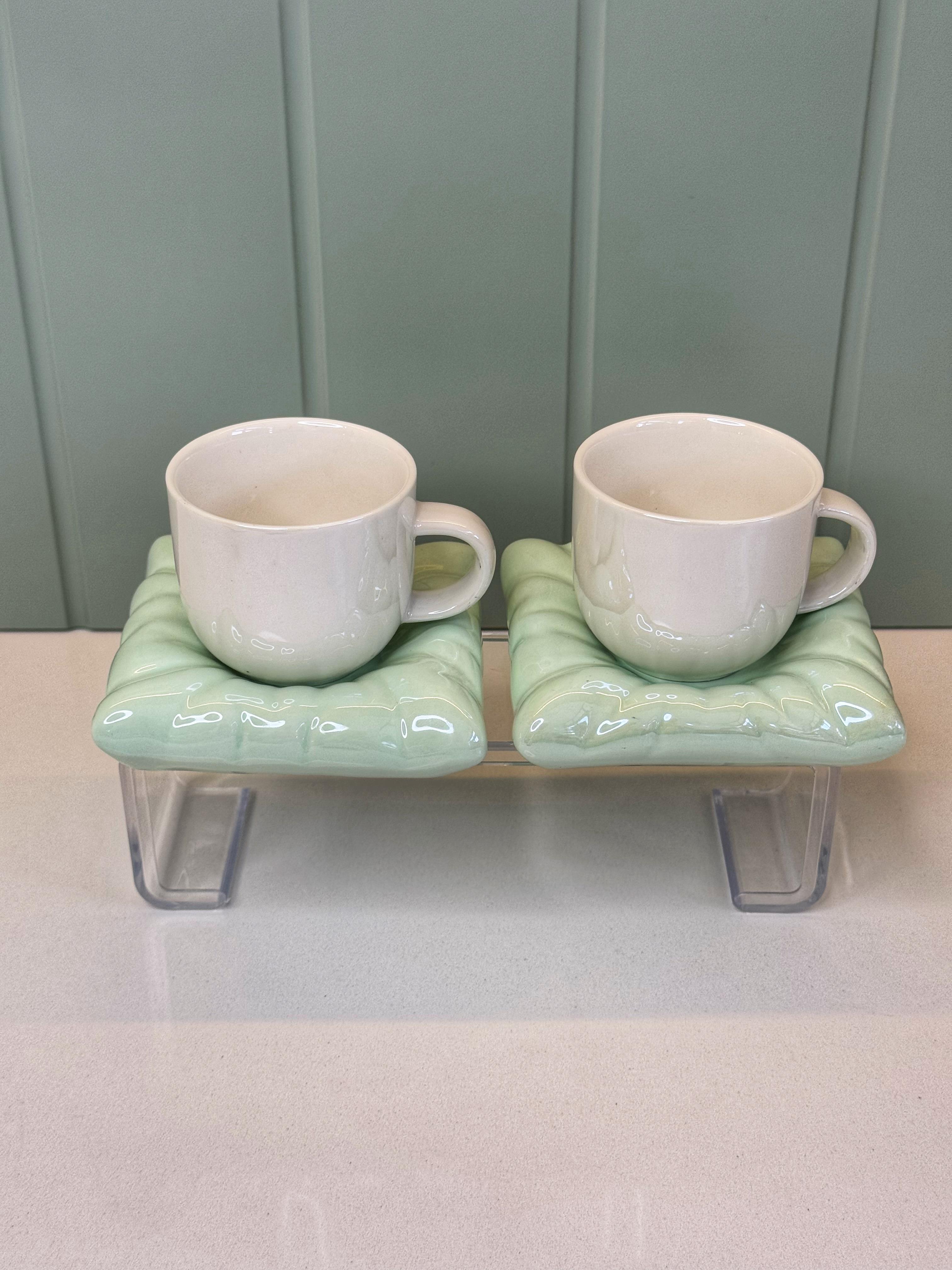 2 Kişilik Pinterest Türk Kahvesi Fincanı (Su Yeşili)