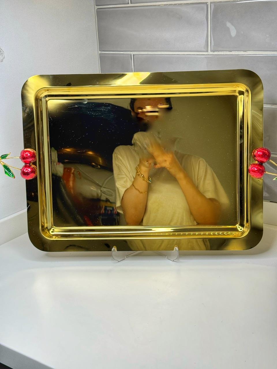 6 Kişilik Büyük Boy Metal Kiraz Tepsi