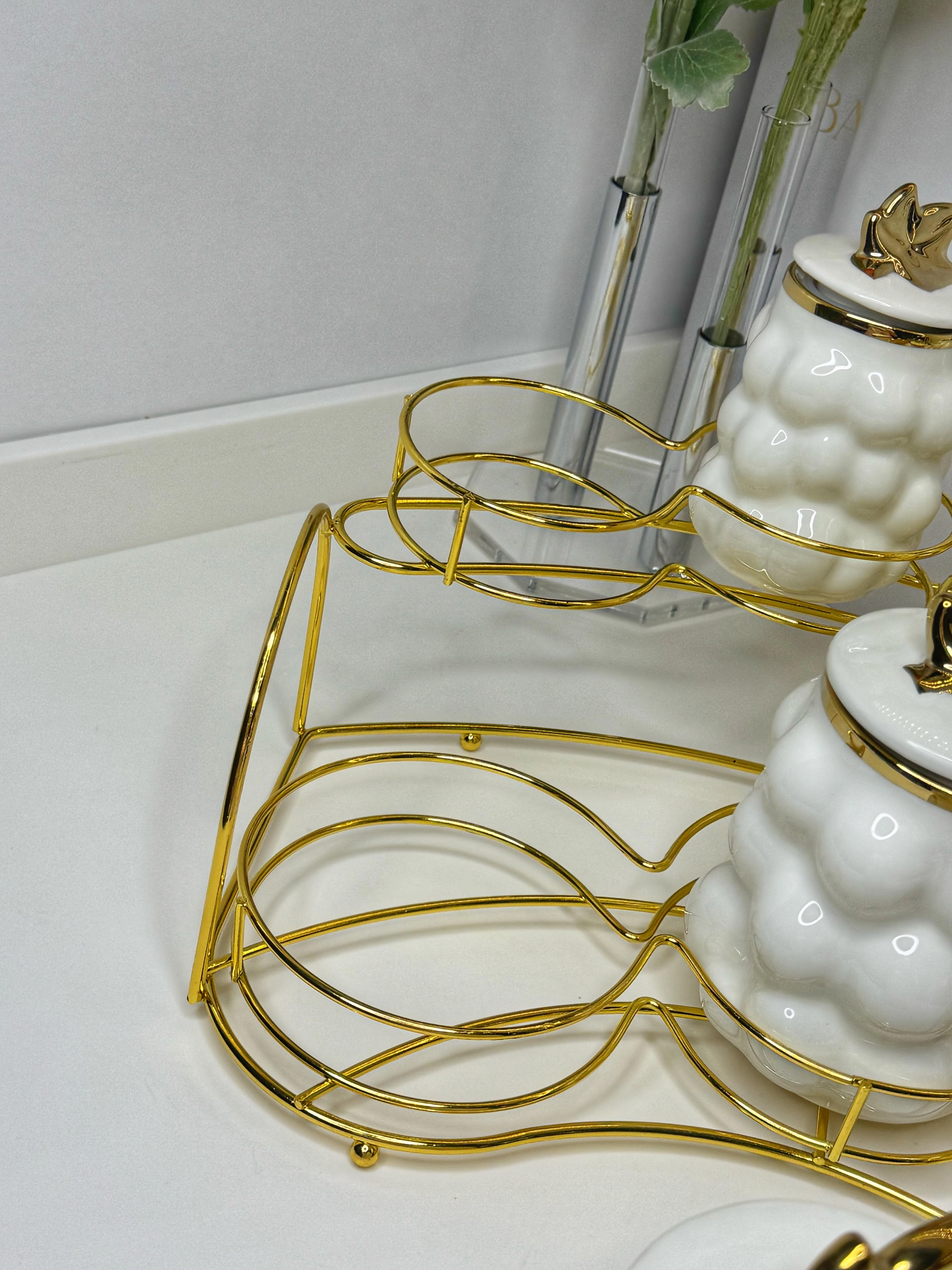 Bubble Standlı Porselen 7 Li Baharat Takımı