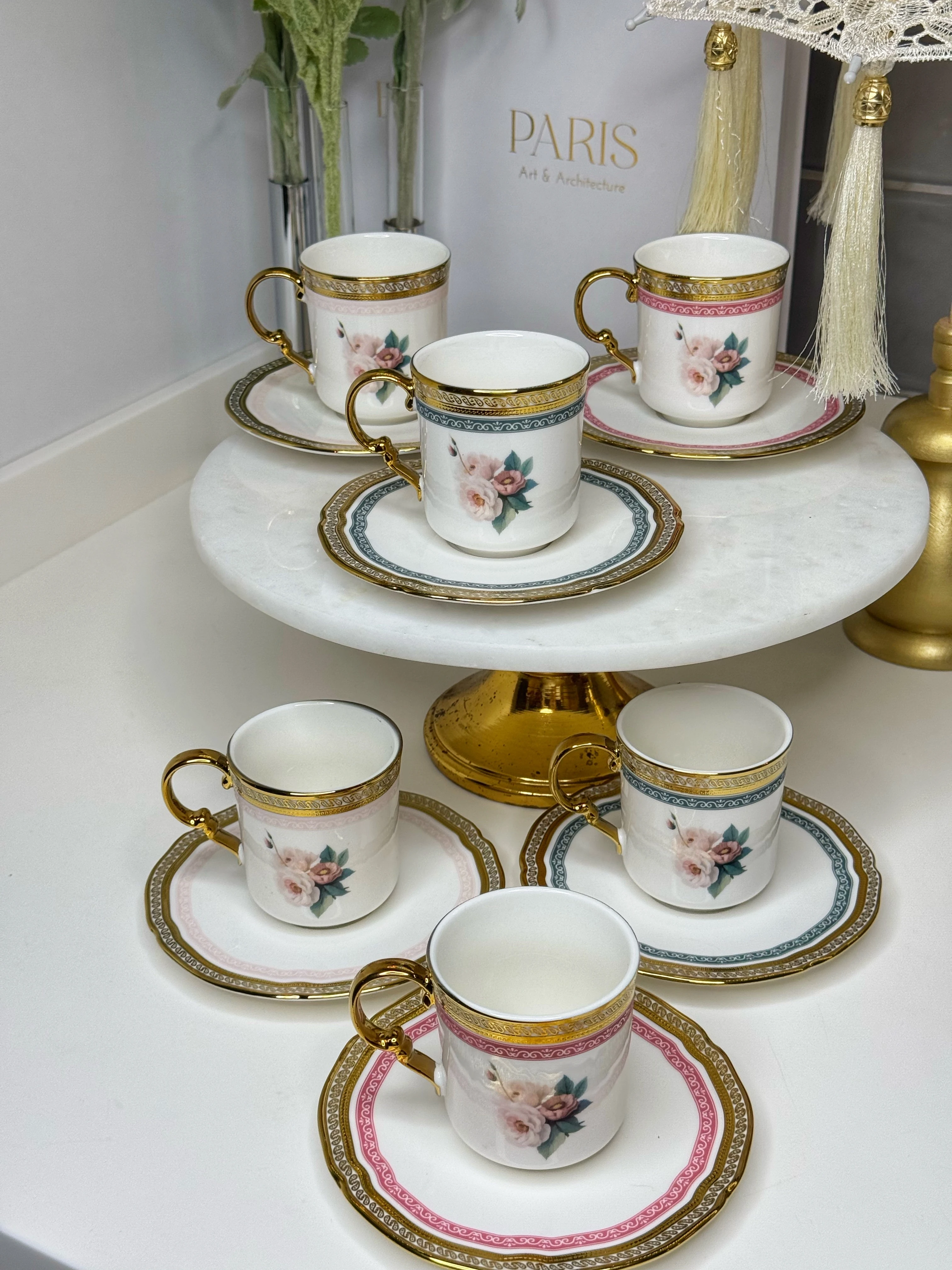 Rosam 6 Kişilik Porselen Türk Kahvesi Fincanı