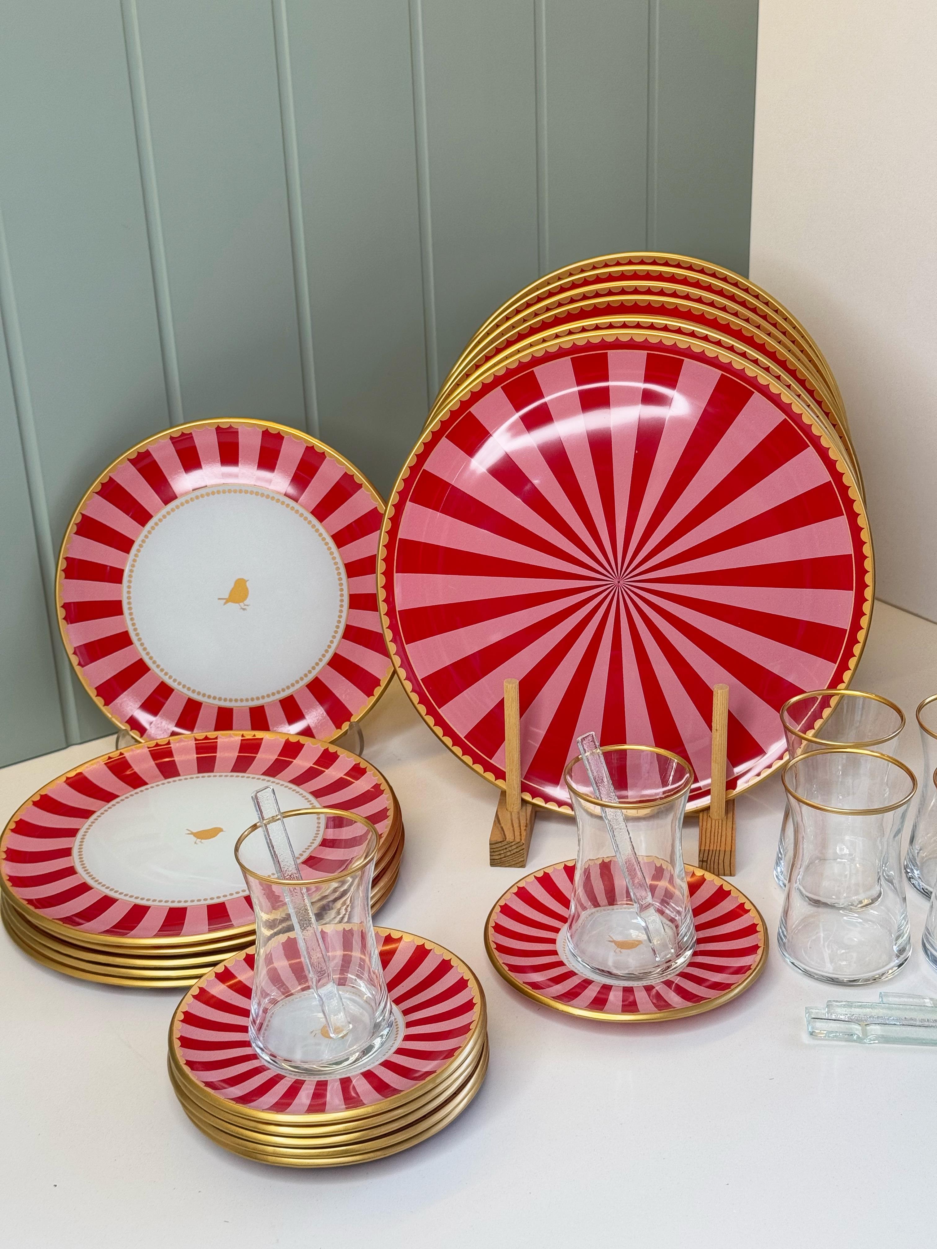 Agantha 30 Parça 6 Kişilik Çay / Kahvaltı Takımı