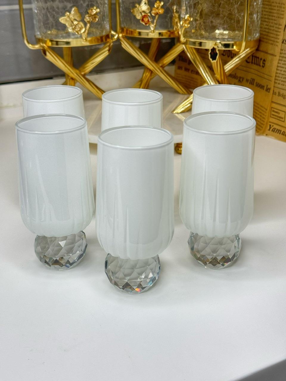 6 Kişilik Beyaz Bak Kabağı Kahve Yanı Su Bardağı