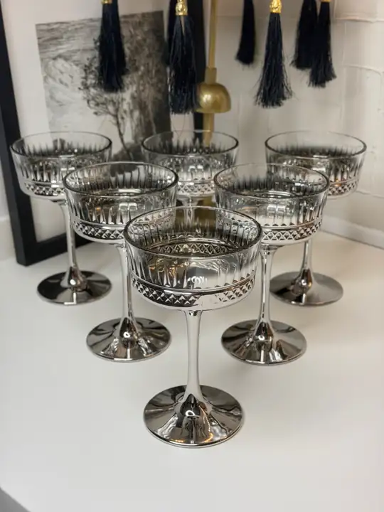 Paşabahçe Gümüş Detaylı Ayna Model 6 Lı Cup