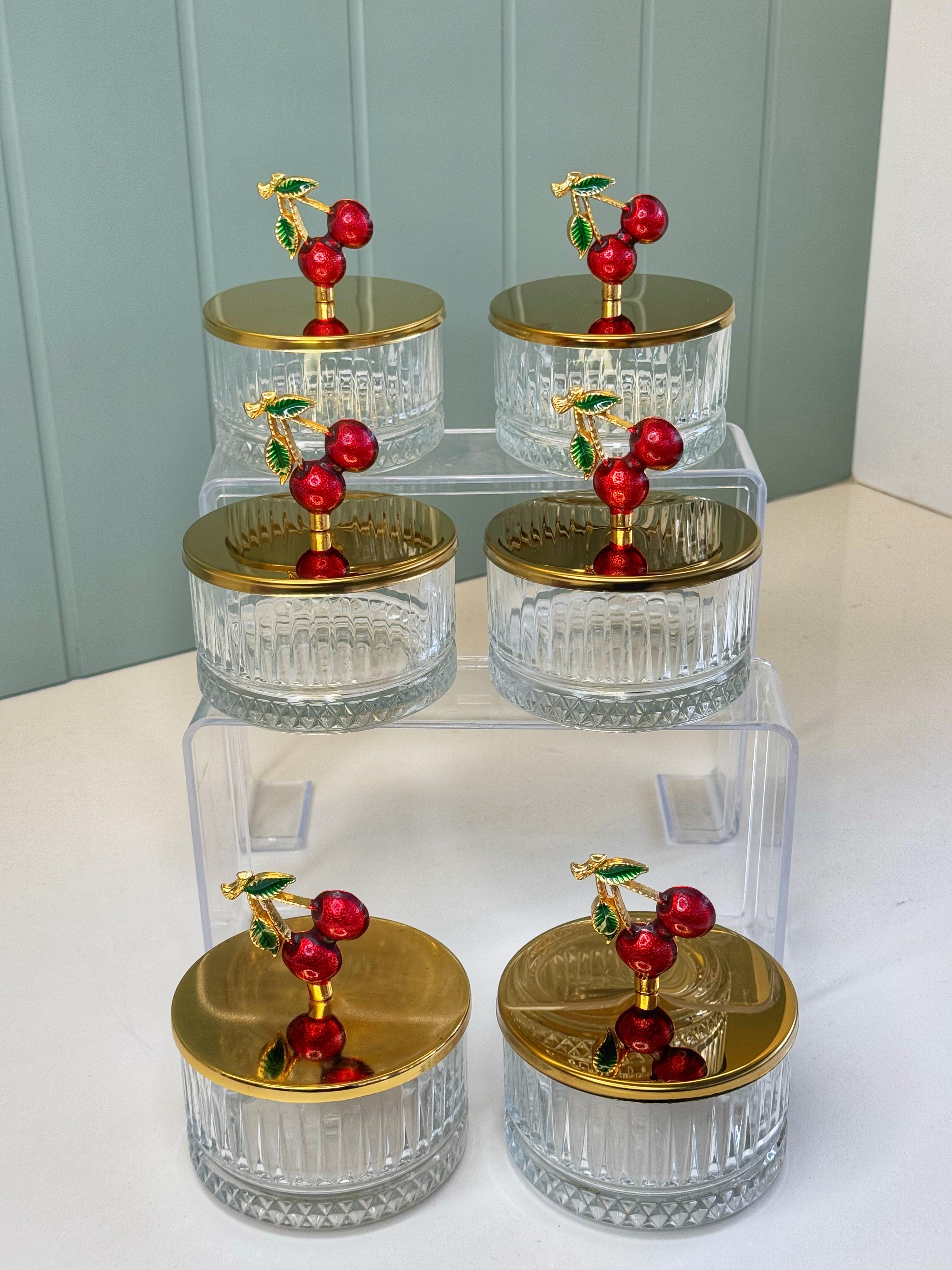 6'lı Kiraz Kapaklı Cam Kase