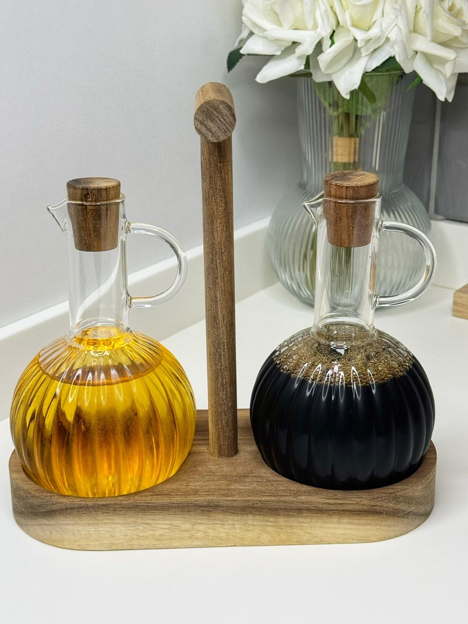 Brier Akasya Standlı 2 Li Cam Yağlık/Sirkelik