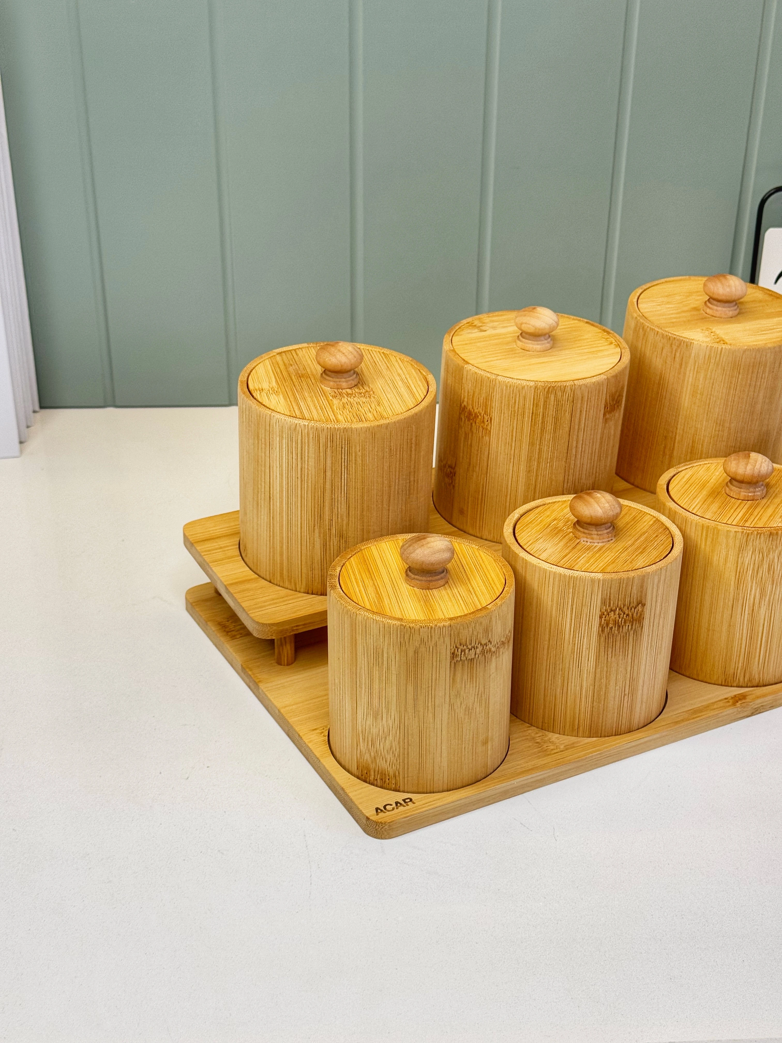 Bohems 7Li Bambu Standlı Baharatlık