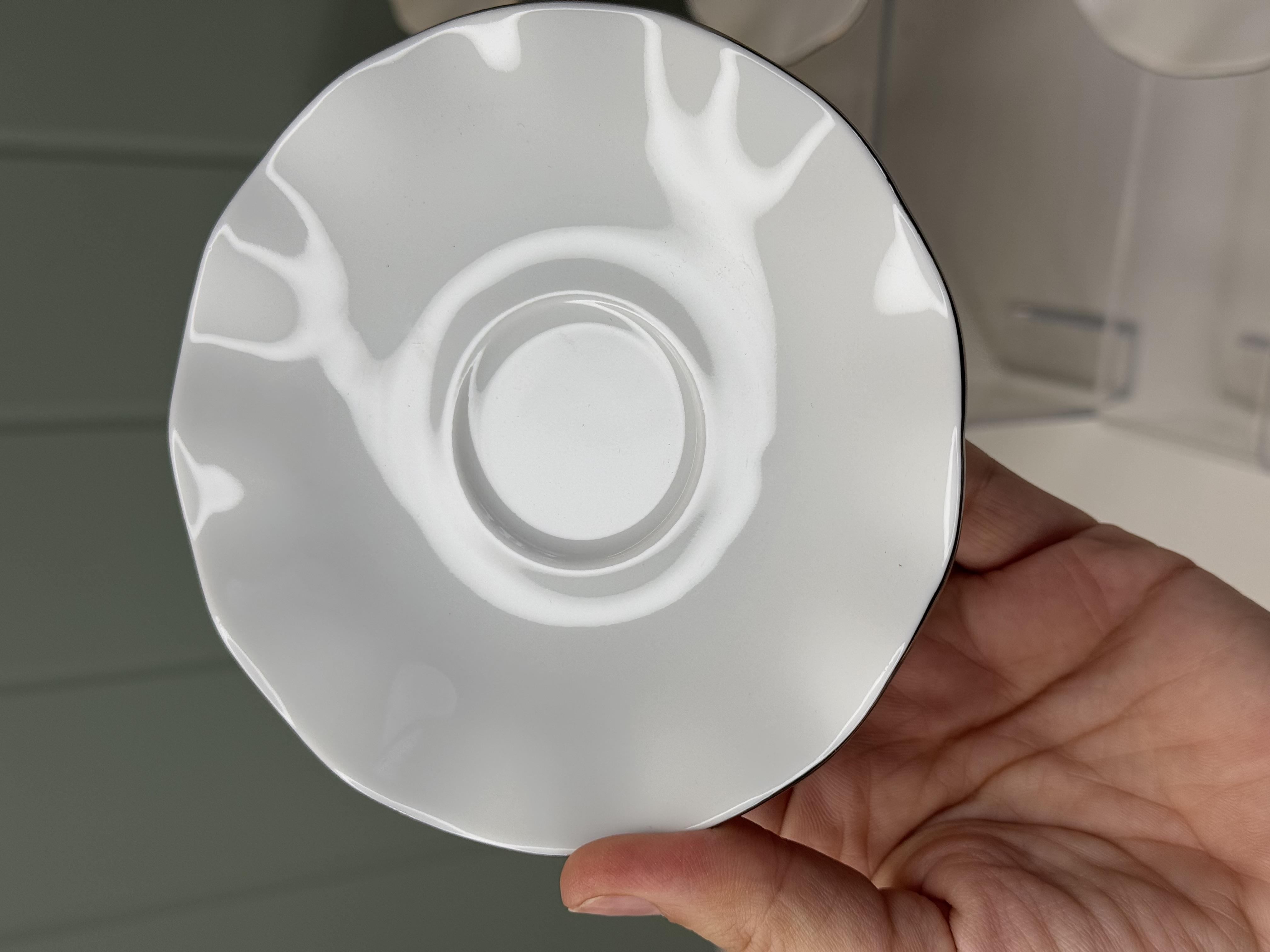 Lotus 6 Kişilik Gümüş Detaylı Porselen Türk Kahvesi Fincanı