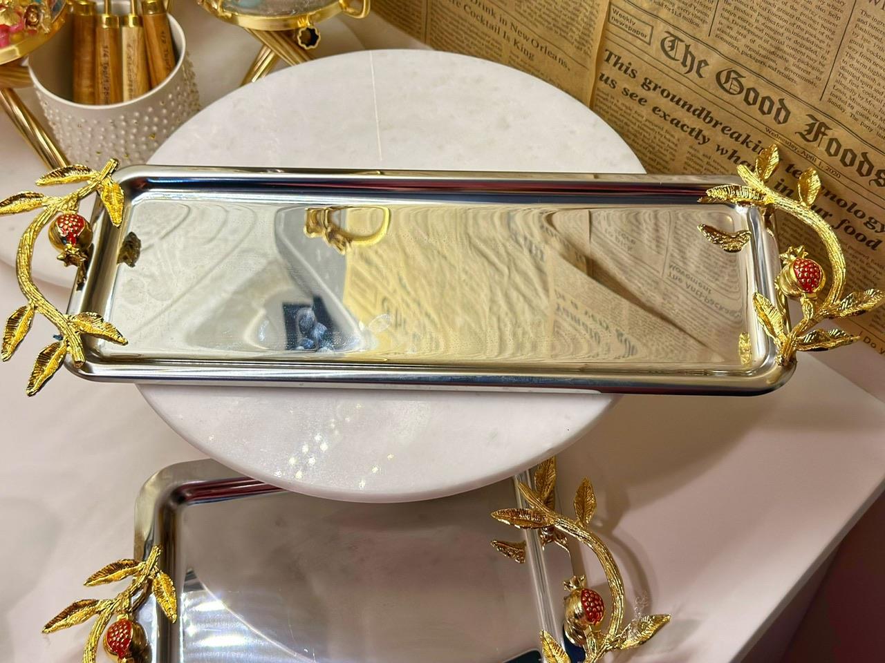 2 ADET ÇELİK SUNUM TEPSİSİ