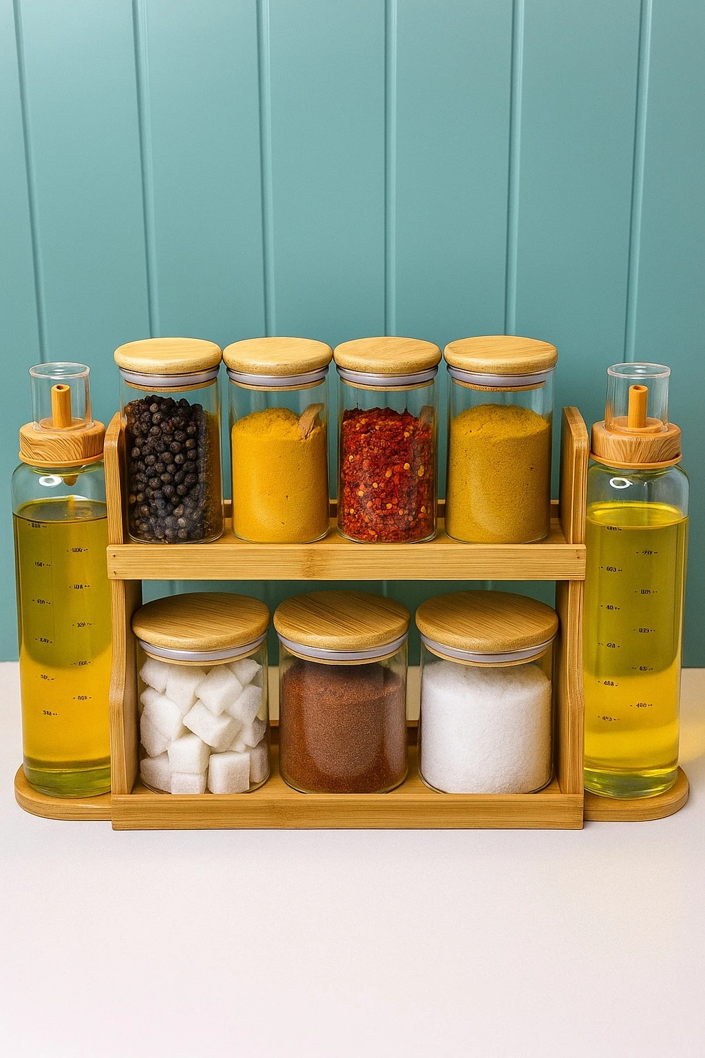 Serna Bambu Stanlı Baharatlık / Yağdanlık