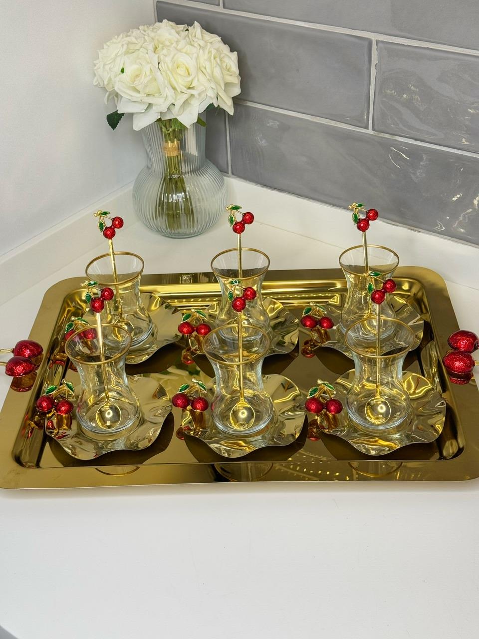 19 Parça Kiraz Çay Seti