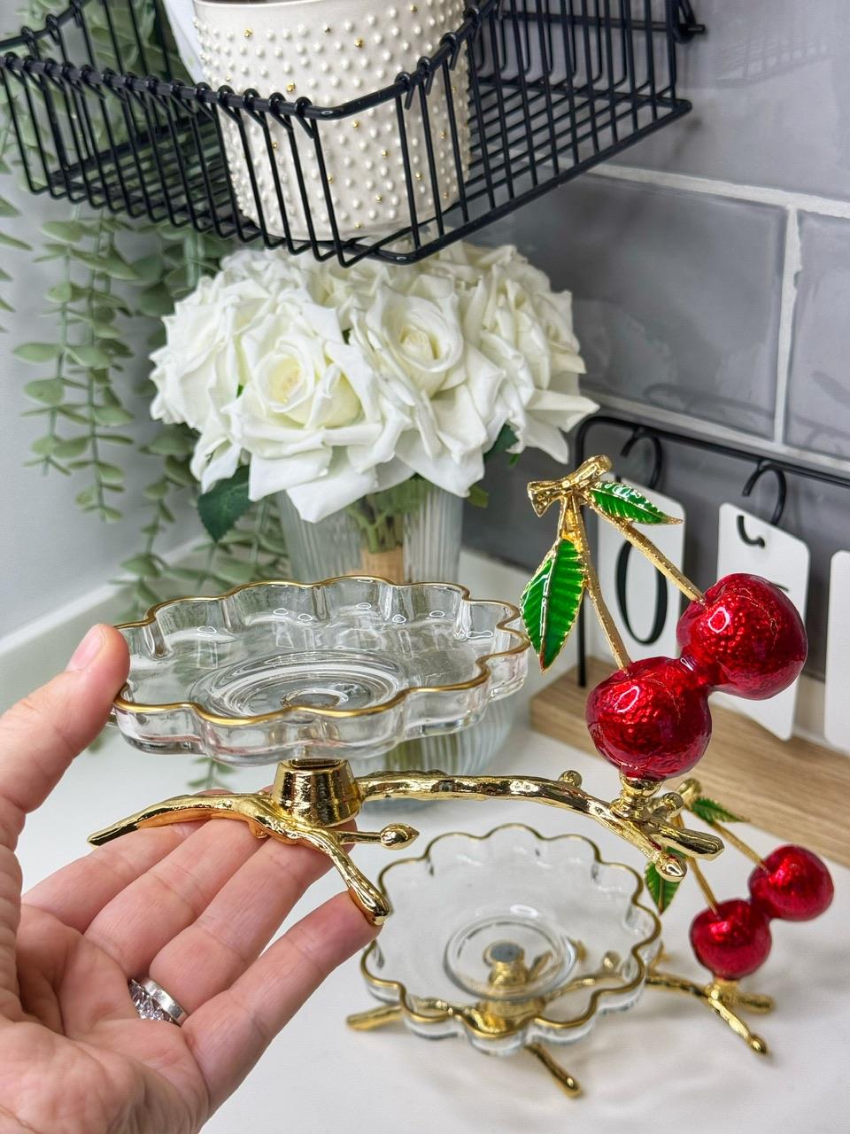 6 Li Kiraz Sunumluk / Çay Tabağı