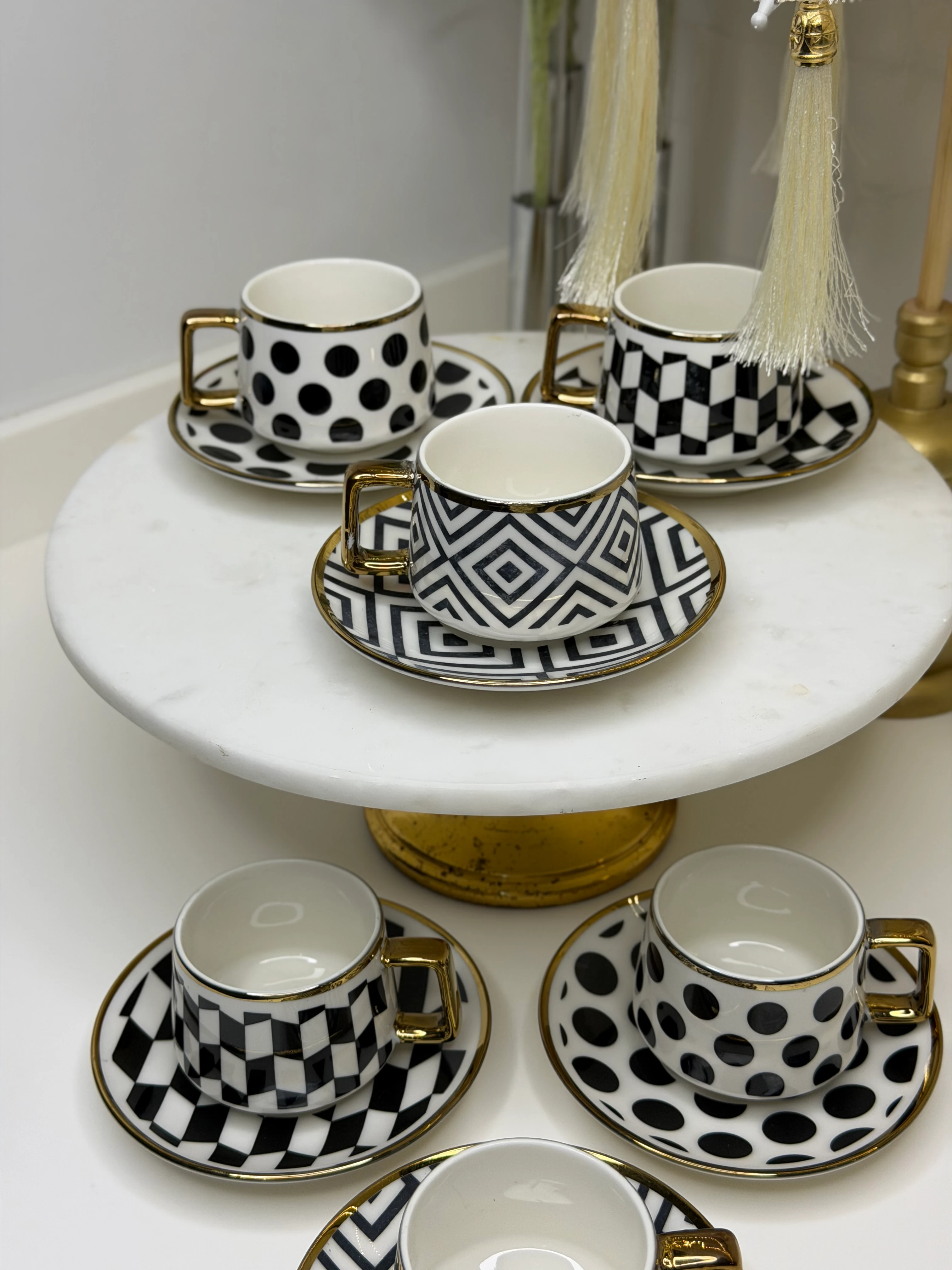 Fevk 6 Kişilik Porselen Türk Kahvesi Fincanı