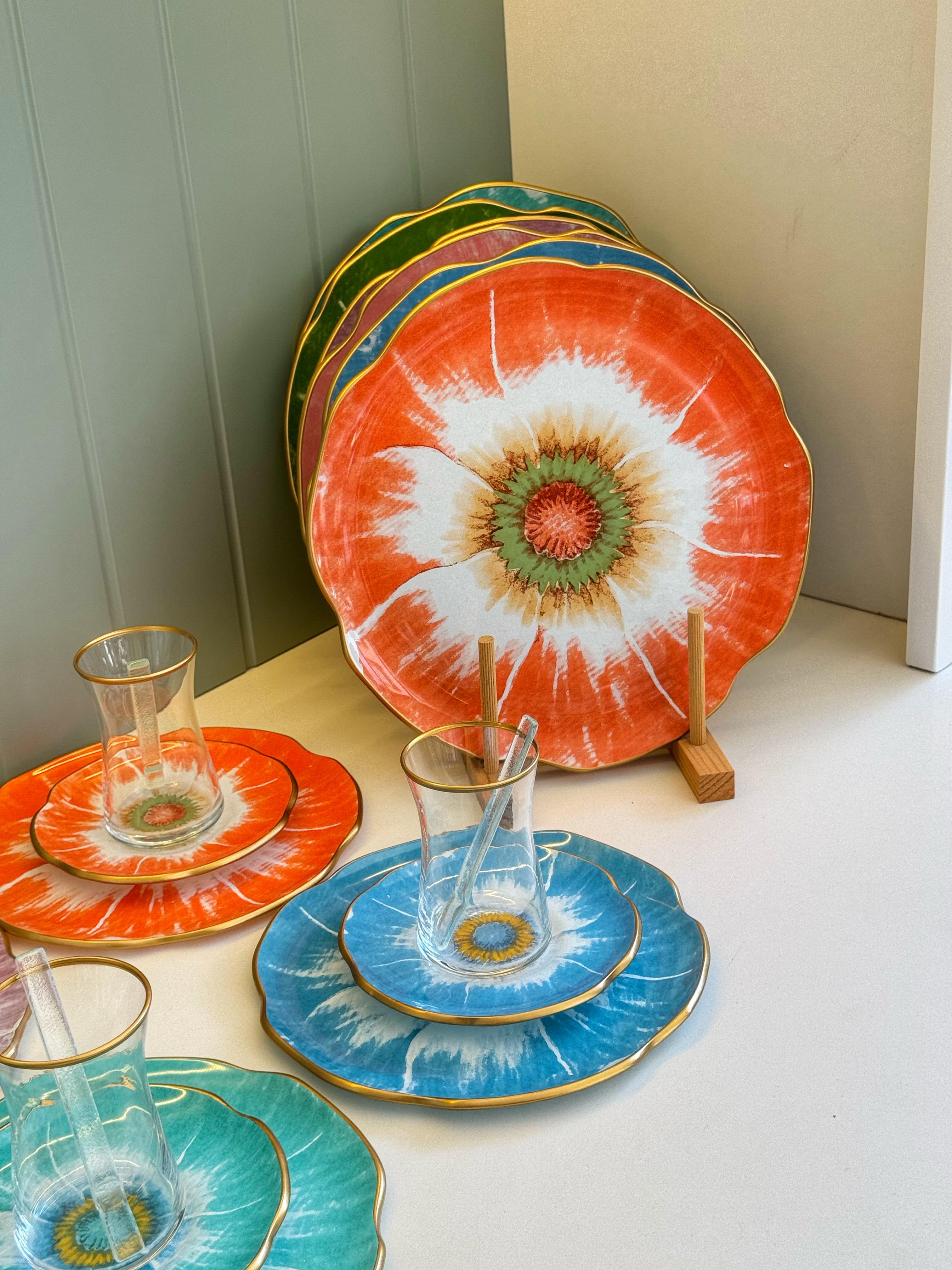 New Flowers 30 Parca 6 Kisilik Kahvalti / Cay Takimi