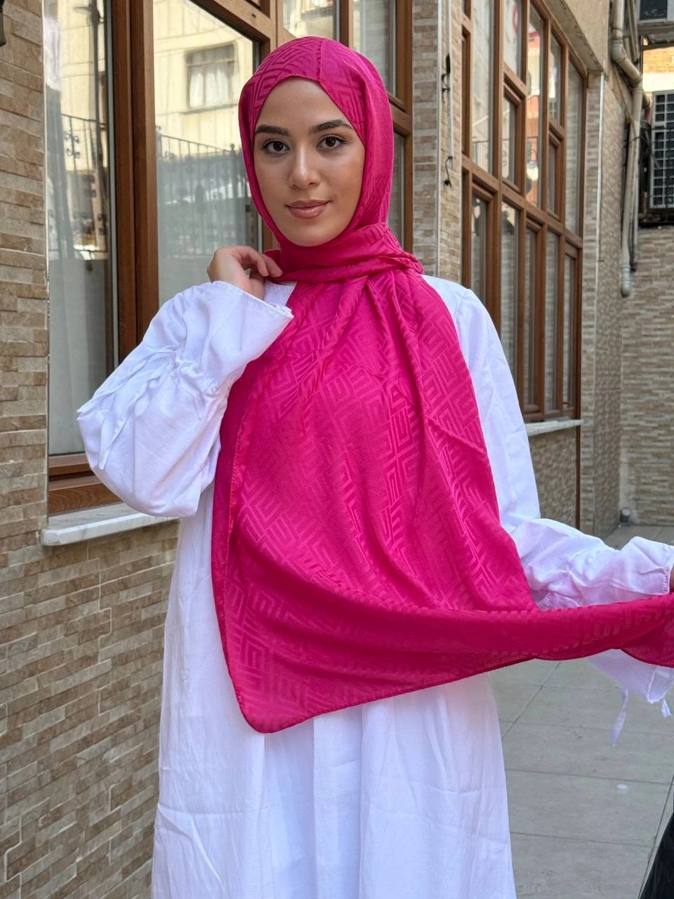 Jakarlı Şal - Pembe