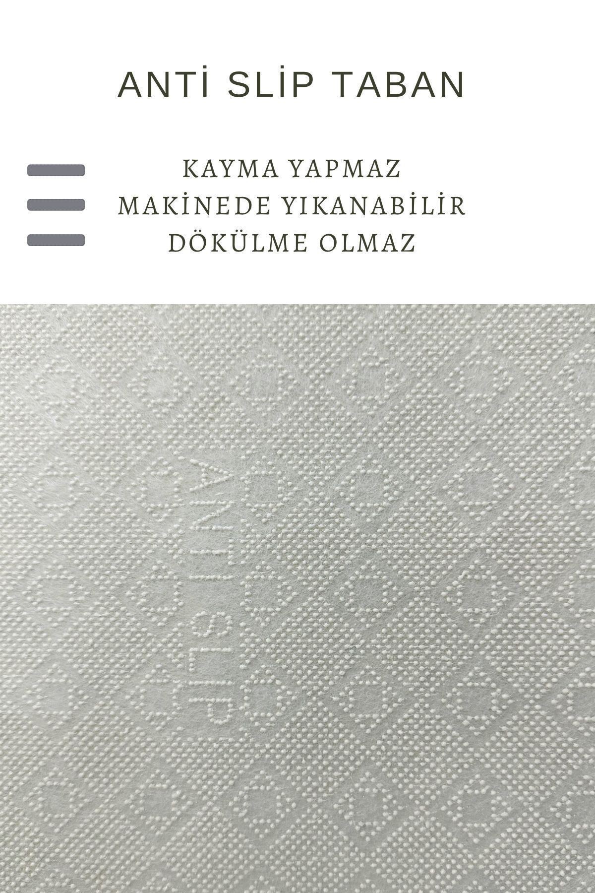 Gri Siyah Halı Lazer Kesim Halı Mutfak Halısı Leke Tutmaz Makinede Yıkanabilir Kaymaz Taban Halı
