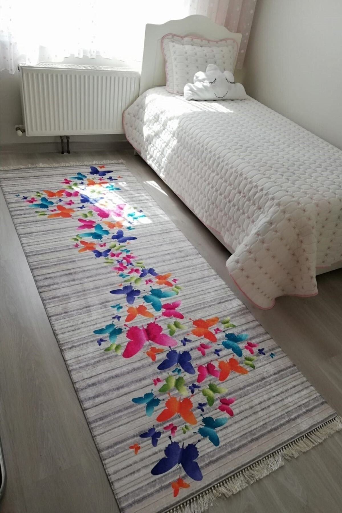 Renkli Halı Kelebek Halı Genç Odası Halısı Salon Halısı Mutfak Halısı Yolluk Yıkanabilir