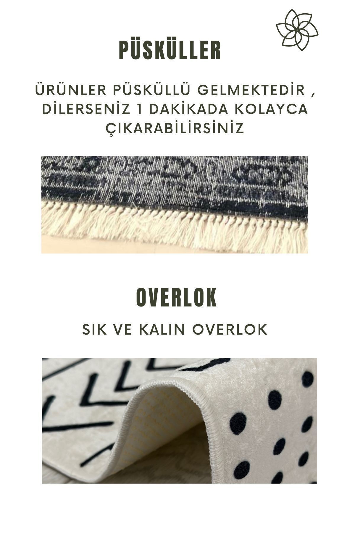 Gri Siyah Halı Lazer Kesim Halı Mutfak Halısı Leke Tutmaz Makinede Yıkanabilir Kaymaz Taban Halı