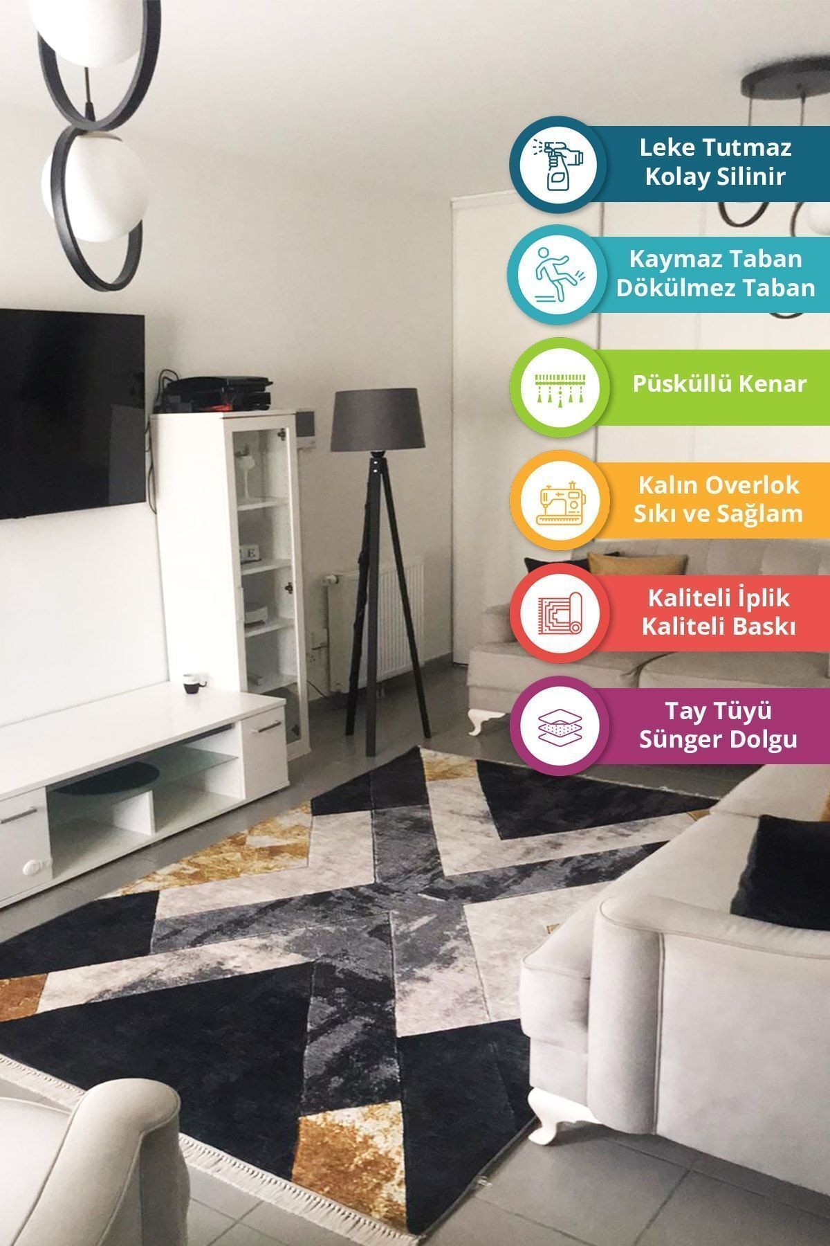 Hardal Halı Salon Halısı Mutfak Halısı Yatak Odası Halısı Yolluk Makinede Yıkanabilir Halı