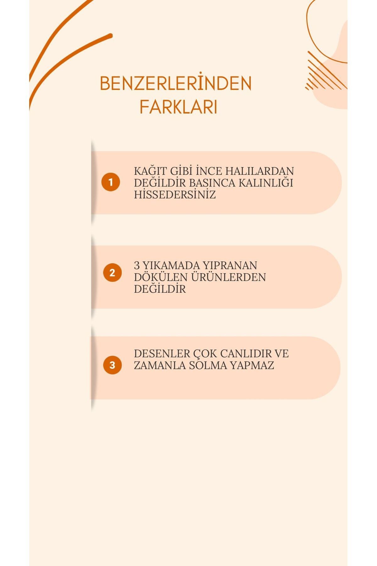 Krem Mutfak Halısı Makinede Yıkanabilir Halı Kaymaz Taban Halı