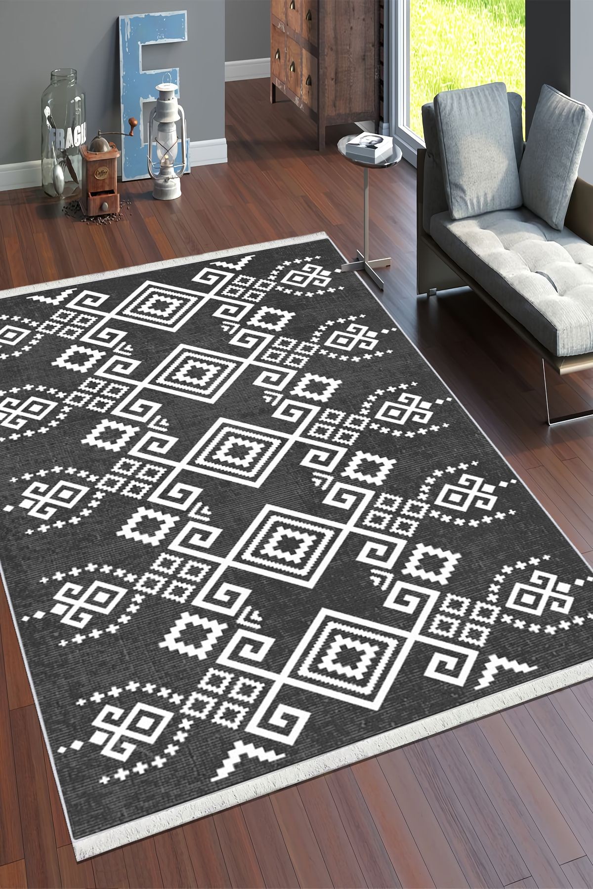 Antasit Halı Salon Halısı Makinede Yıkanabilir Halı Kaymaz Taban Halı