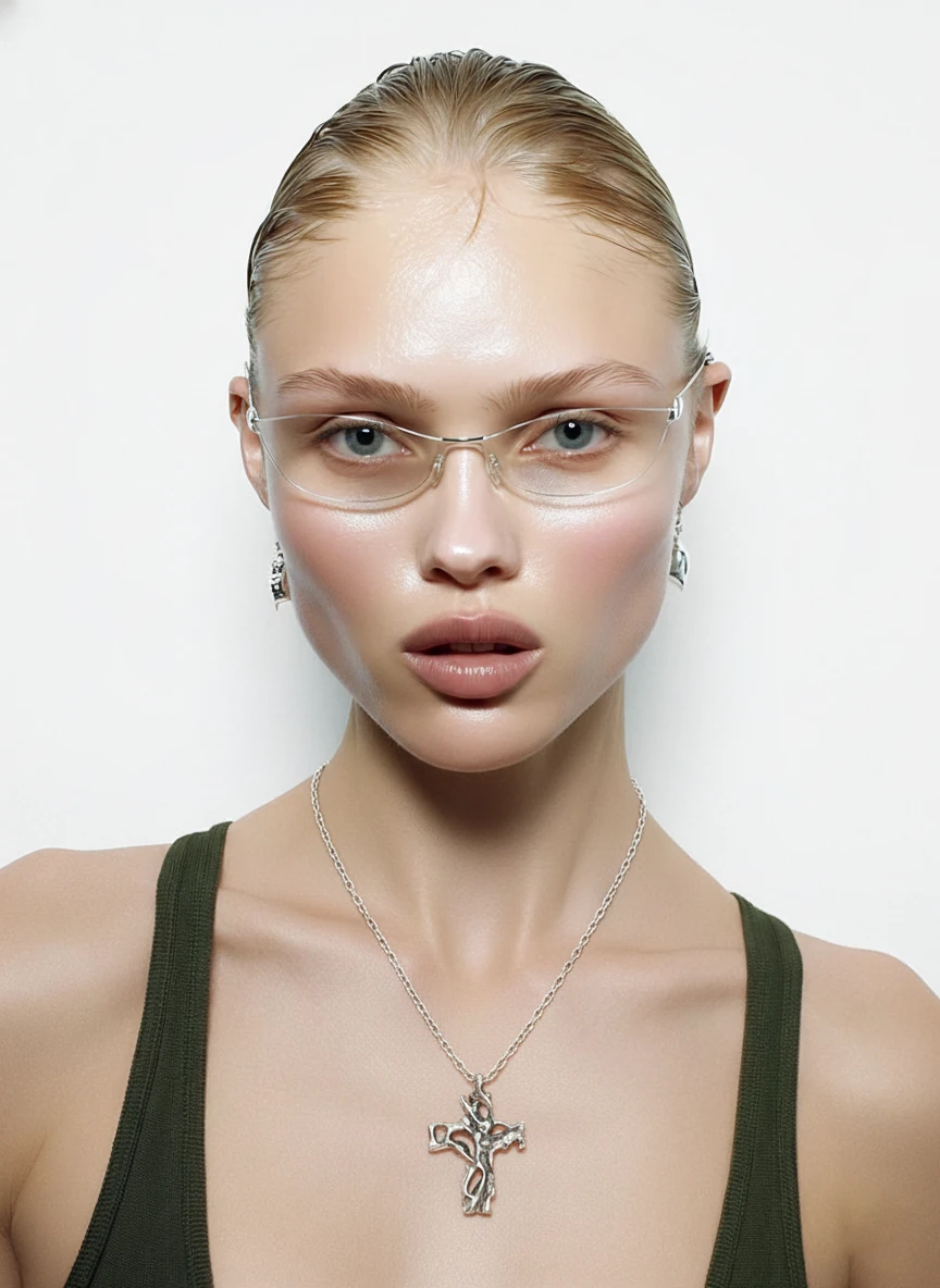 Melted Cross Necklace