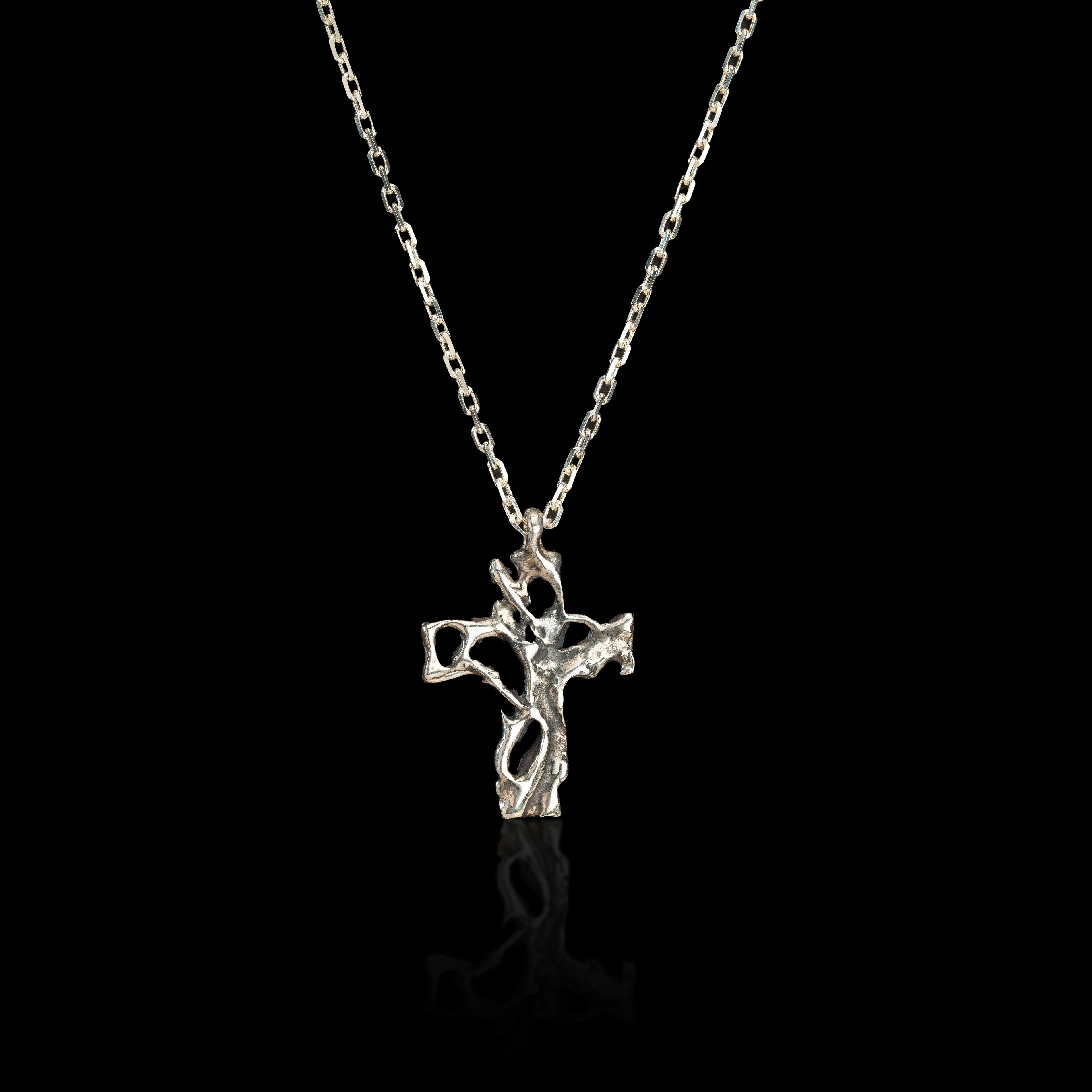 Melted Cross Necklace