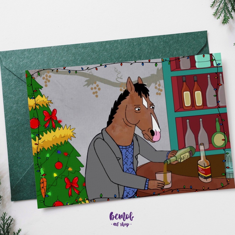 bojack horseman yılbaşı kartpostalı