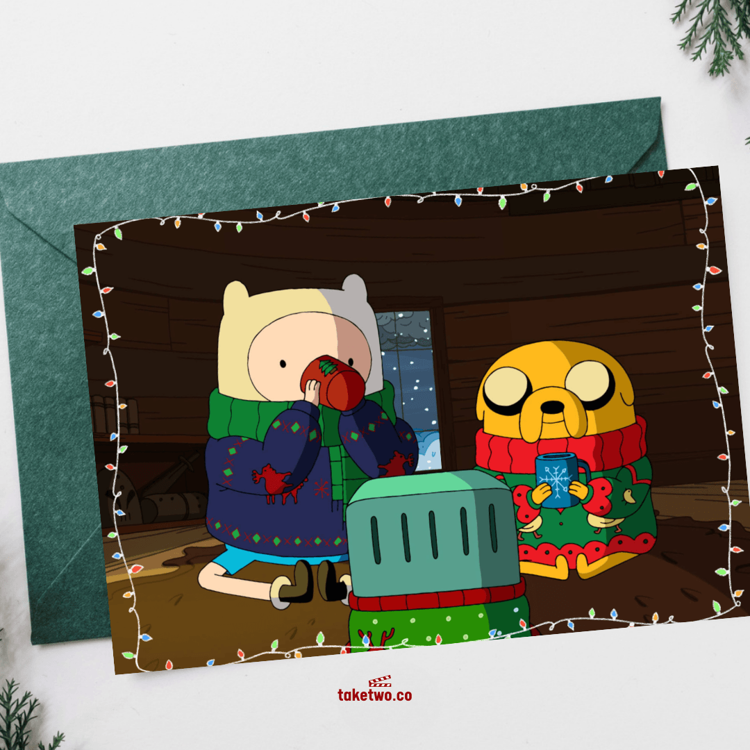 adventure time yılbaşı kartpostalı