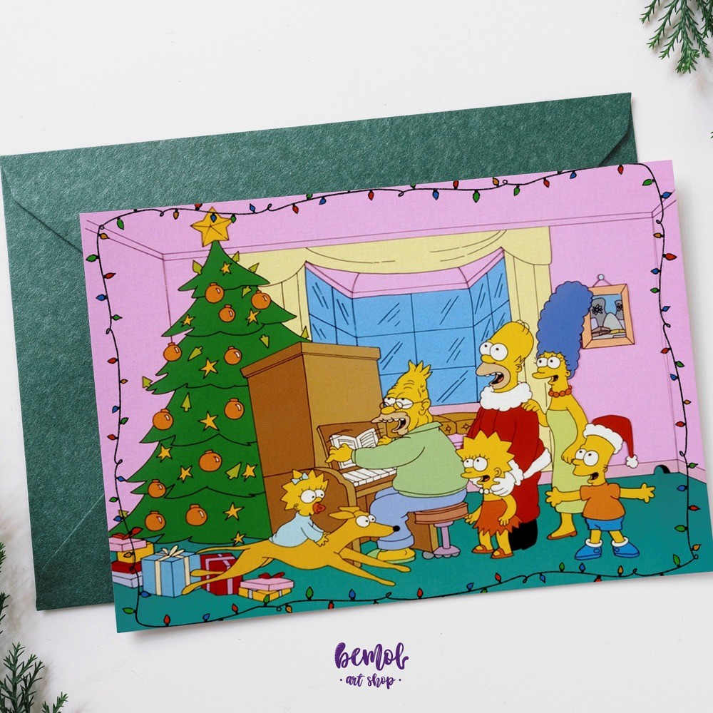 the simpsons yılbaşı kartpostalı
