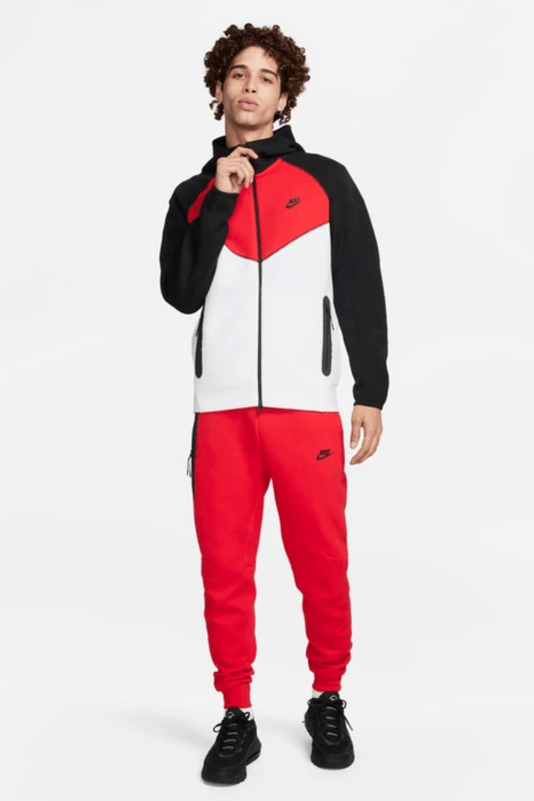 Nike Tech Fleece SS'24 Tracksuit - Red / Black / White