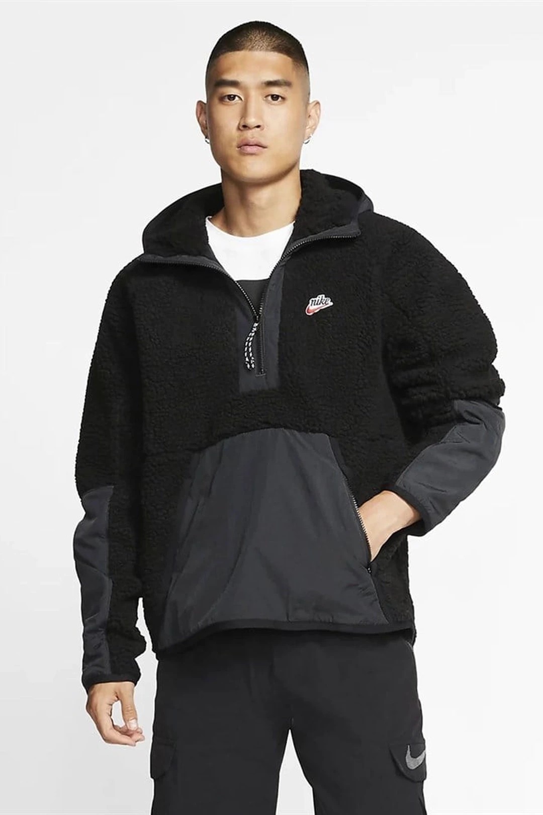 Sherpa Fleece Pullover Hoodie