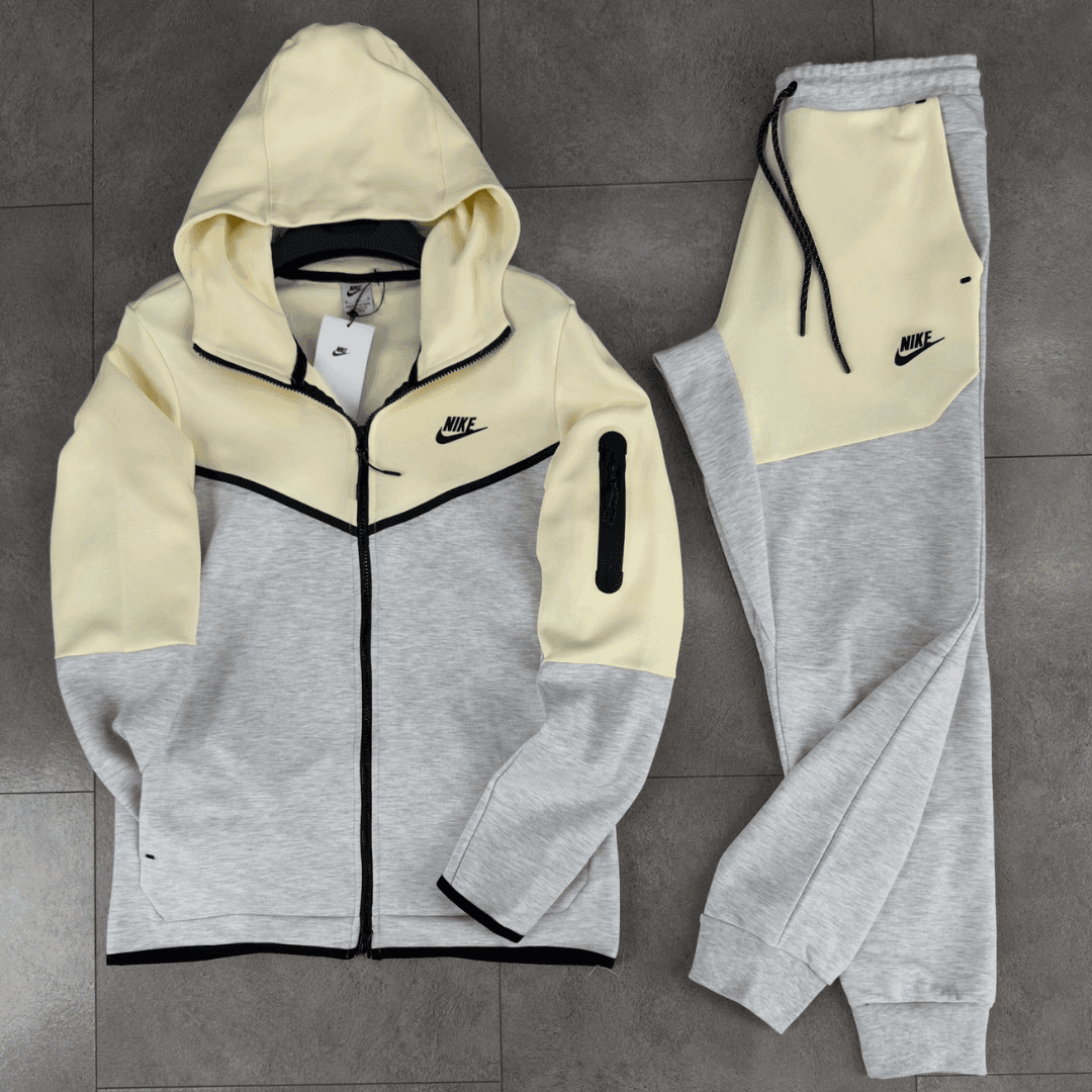 Nike Tech Fleece SS'23 Tracksuit - Yellow / Grey