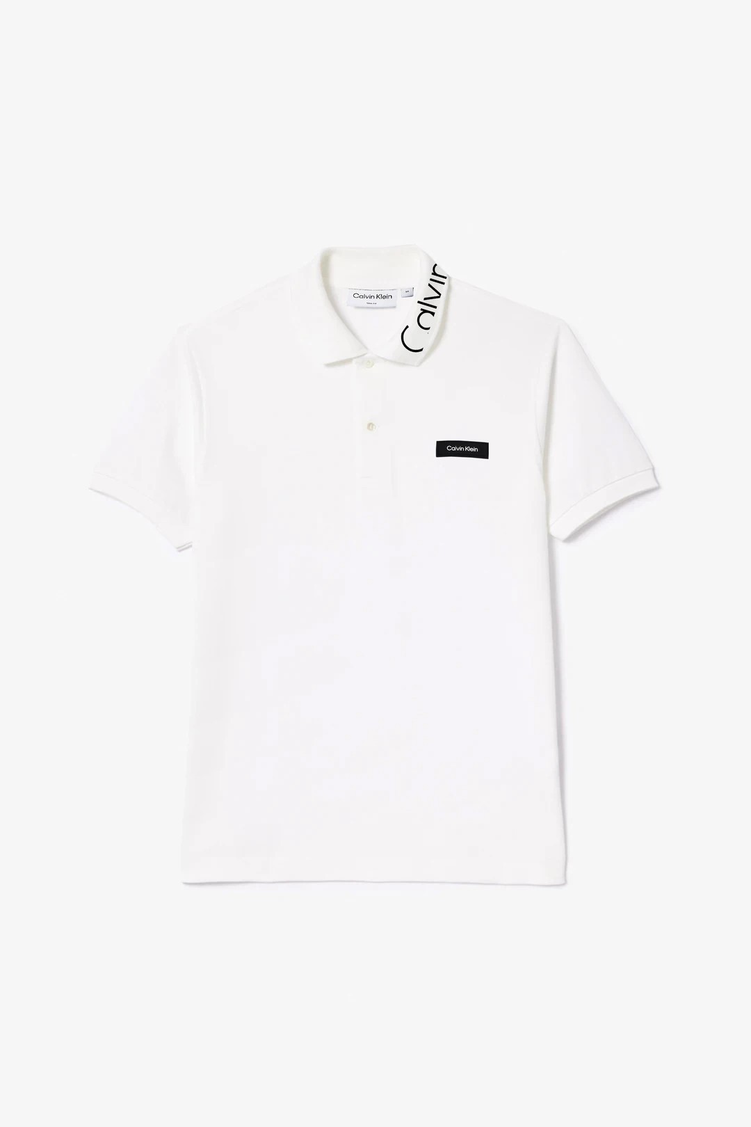 CK Streç Pique Slim Polo T-Shirt - Beyaz