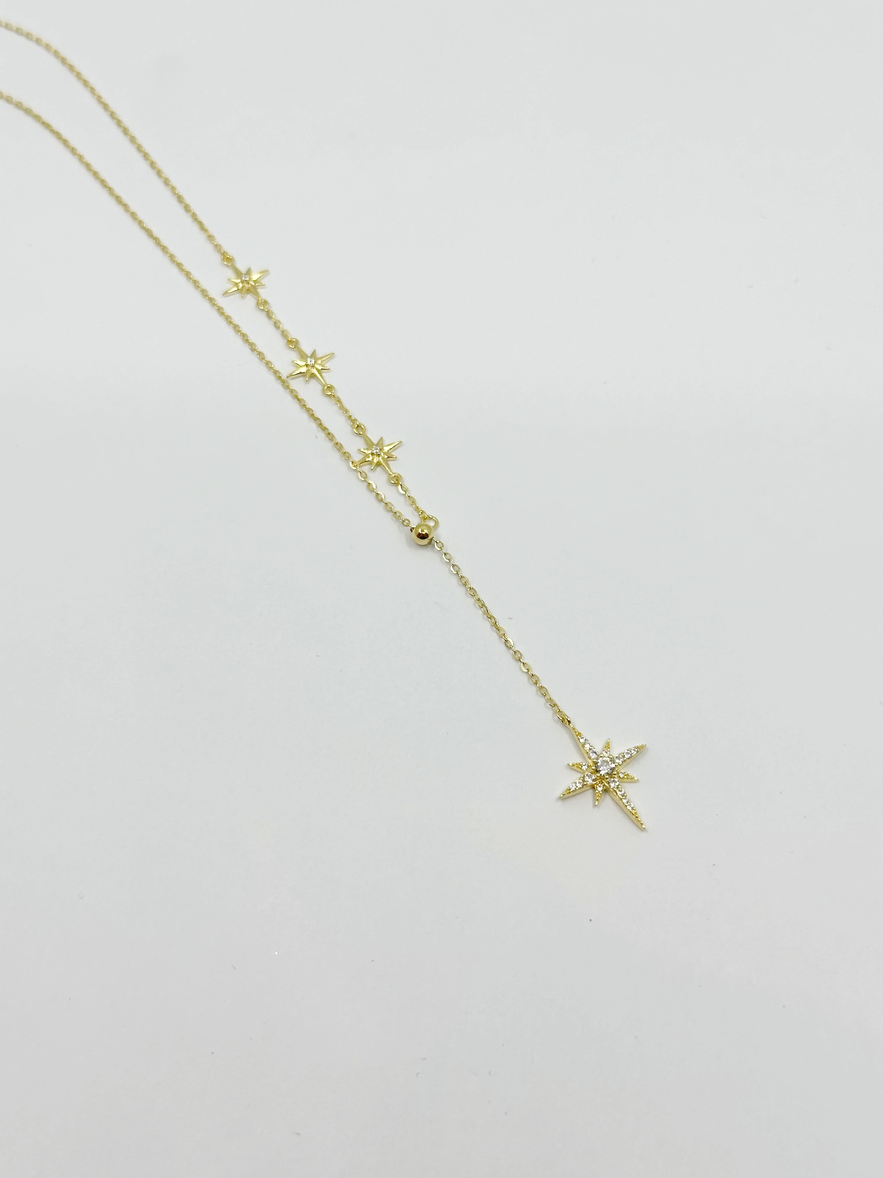 Minimal Kuzey Yıldızı Y Kolye | 925 Ayar Gümüş