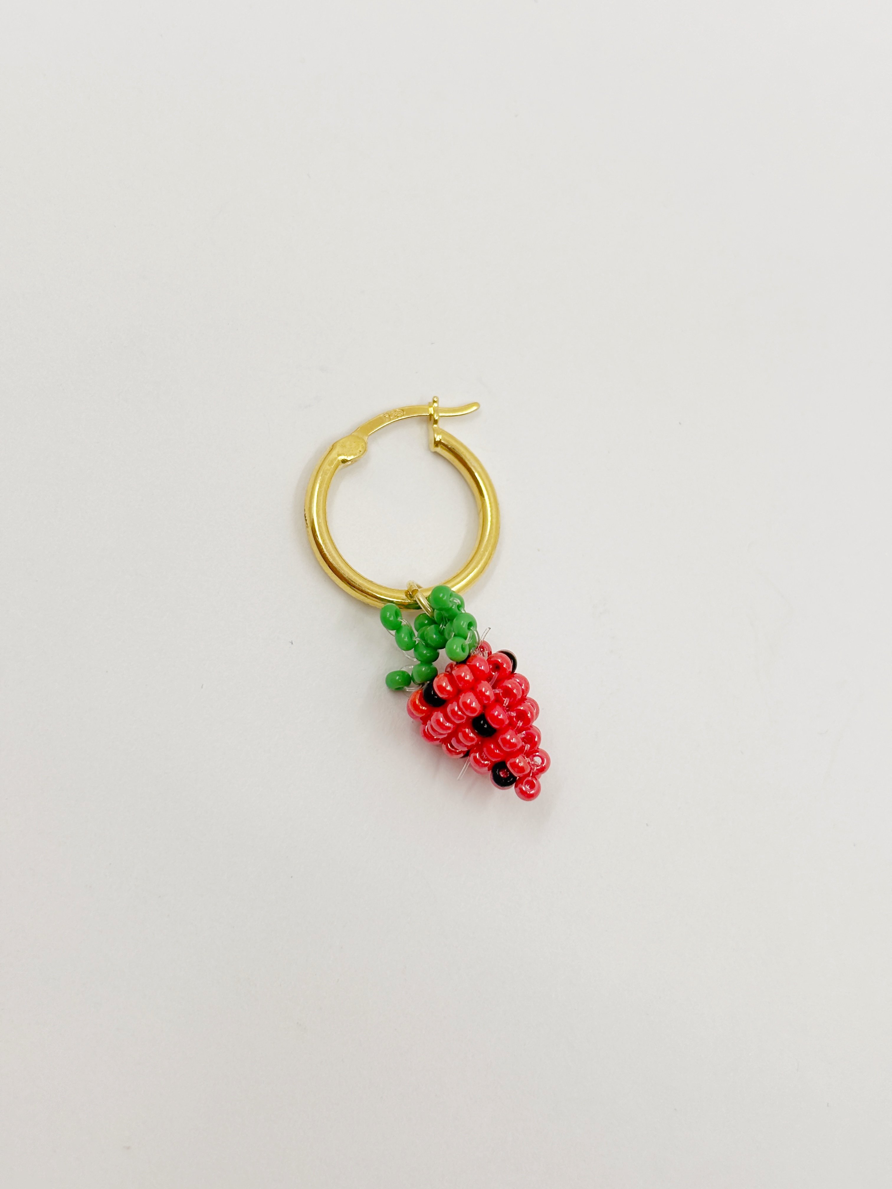 Karpuzlu Halka Küpe | 925 Ayar Gümüş