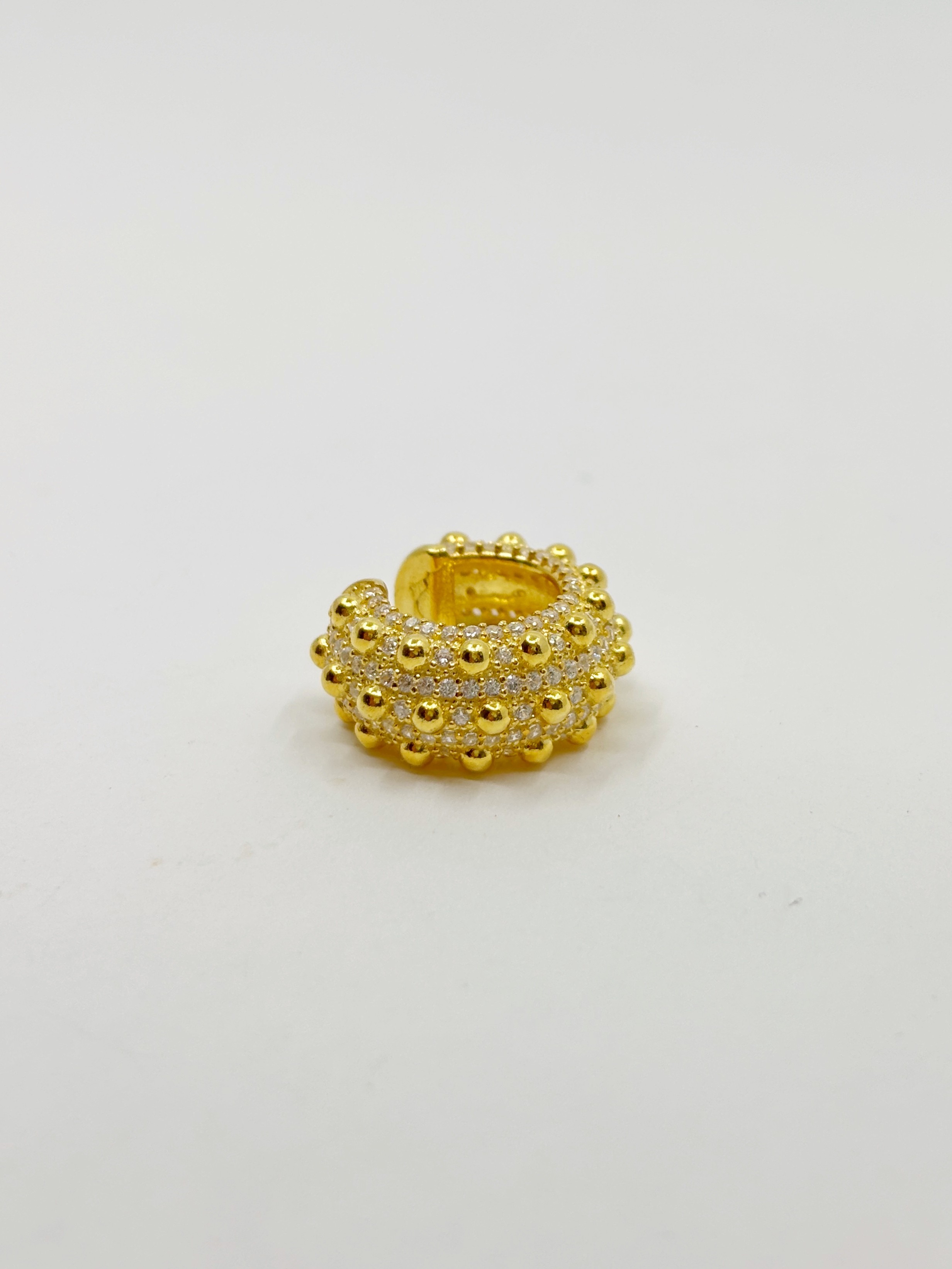 Geniş Taşlı Ear Cuff | 925 Ayar Gümüş