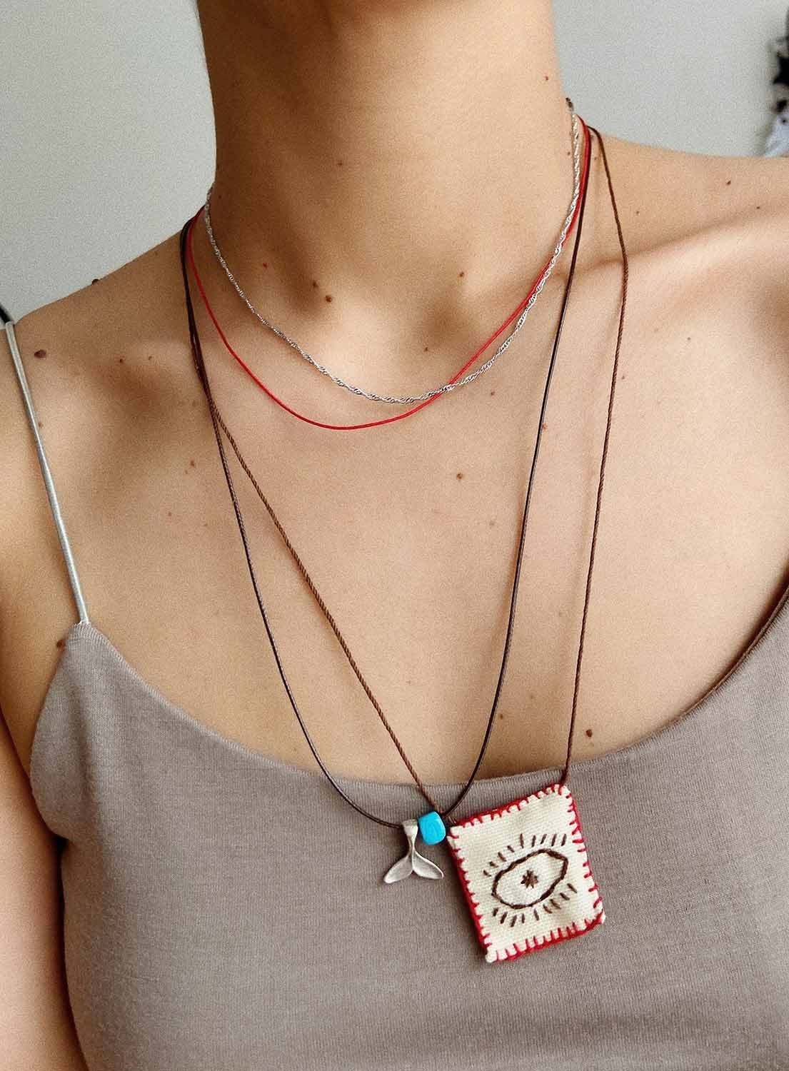 Kahverengi Göz Amulet Kolye