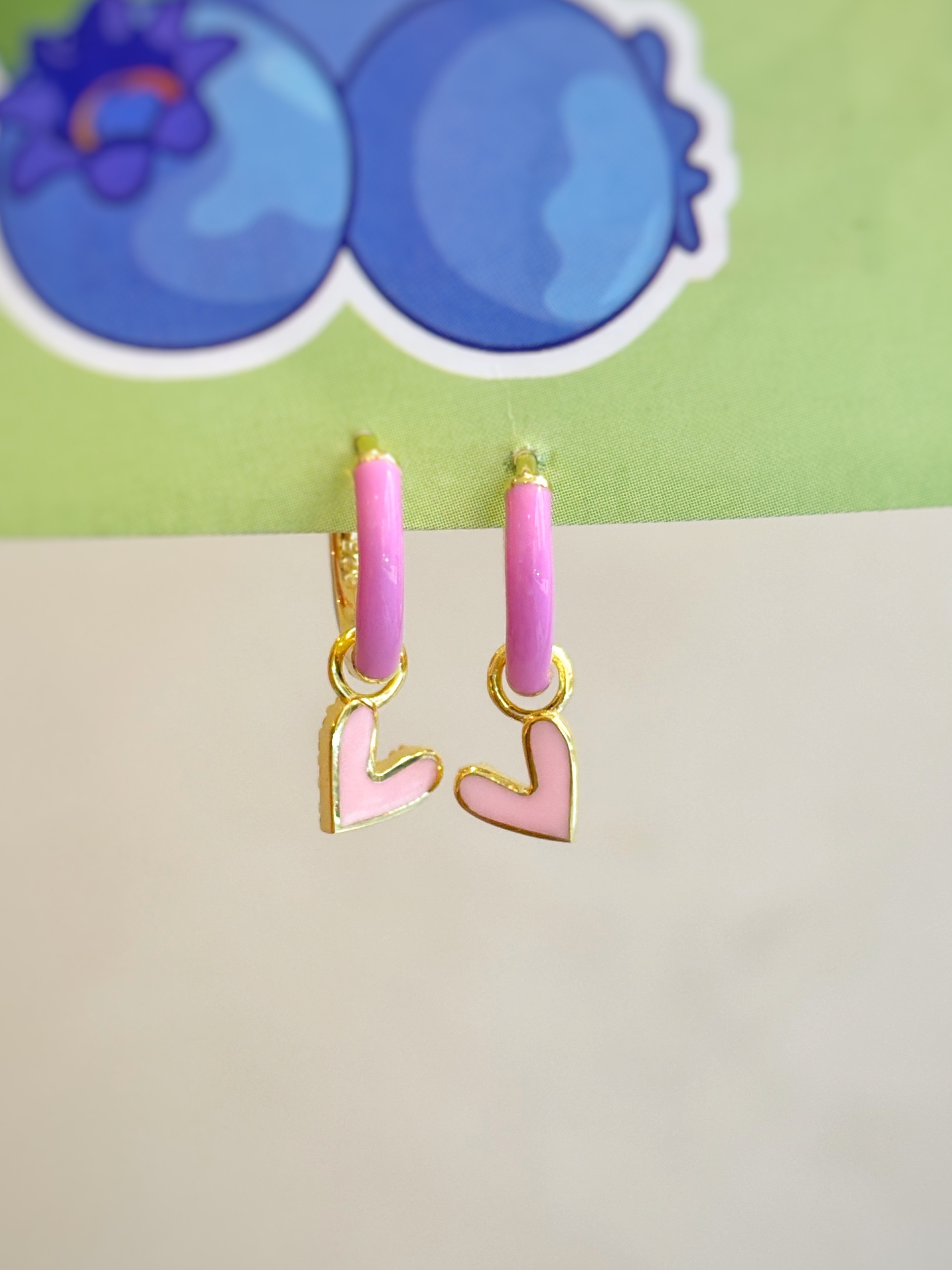 Pembe Kalp Çocuk Küpe | 925 Ayar Gümüş