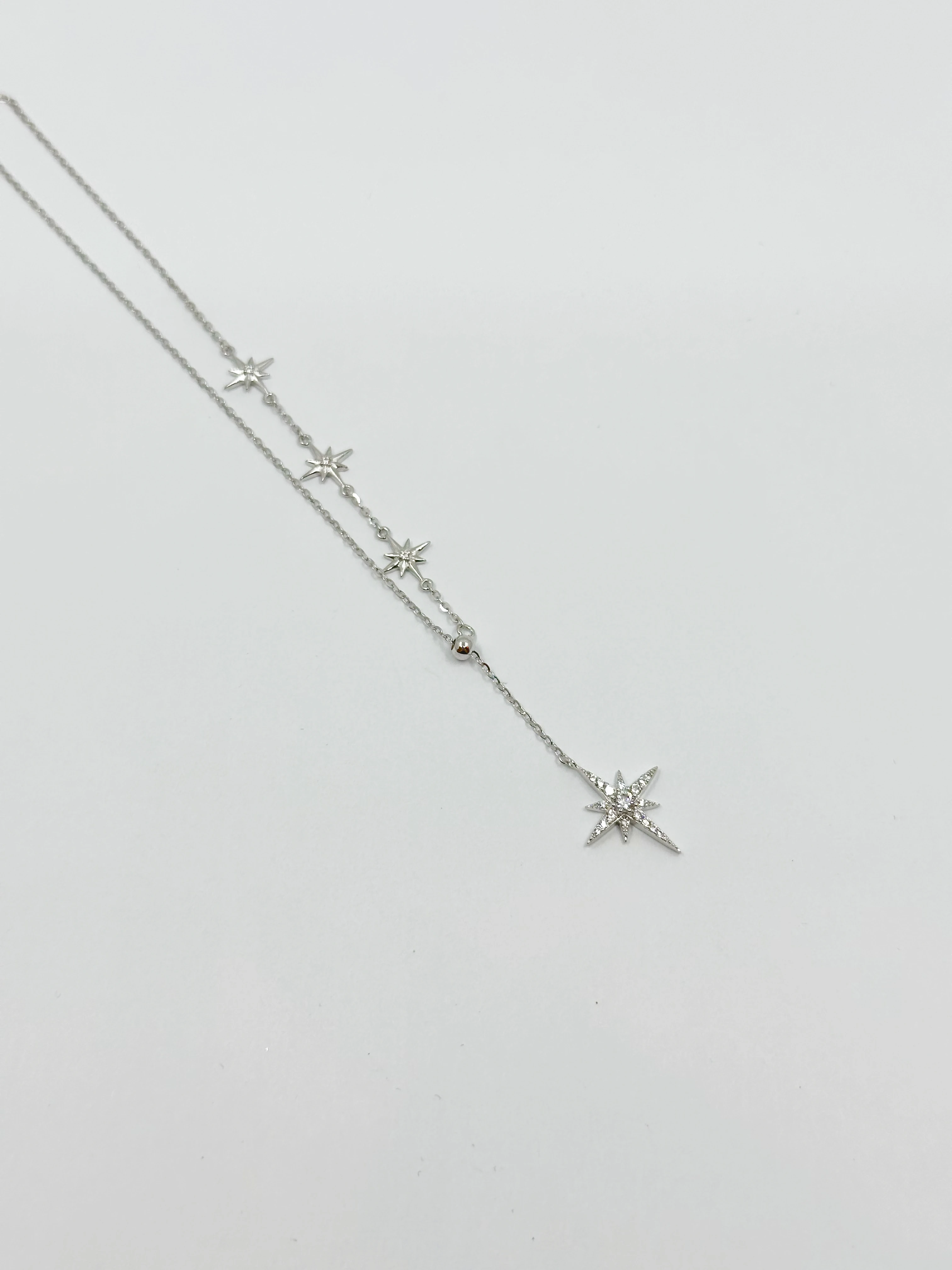 Minimal Kuzey Yıldızı Y Kolye | 925 Ayar Gümüş