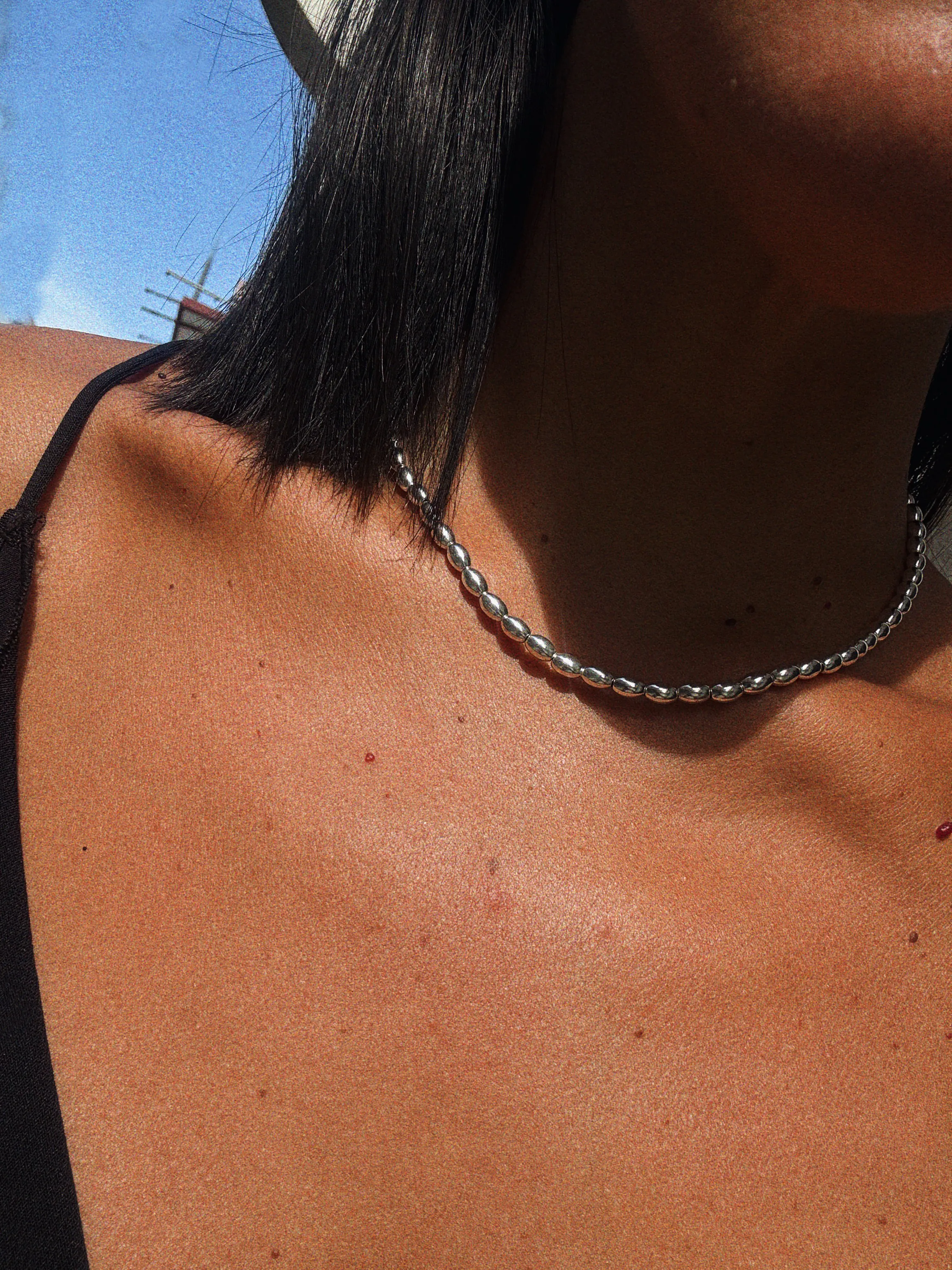 Badem Boncuk Kolye - 4 mm | 925 Ayar Gümüş