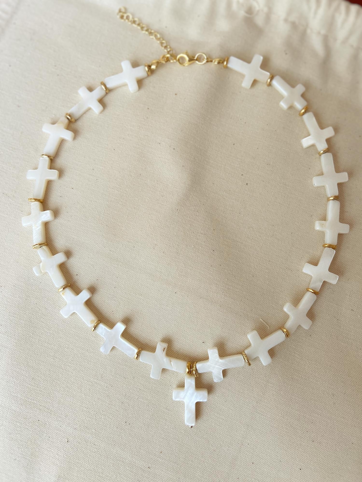 Sedef Haç Kısa Choker Kolye | 925 Ayar Gümüş