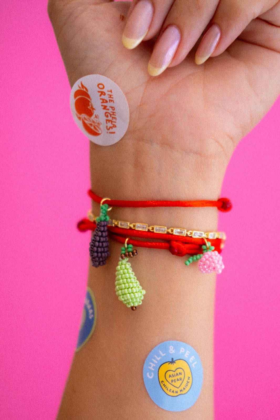 Kırmızı Elma Parlak İp Bileklik - Halhal | 925 Ayar Gümüş