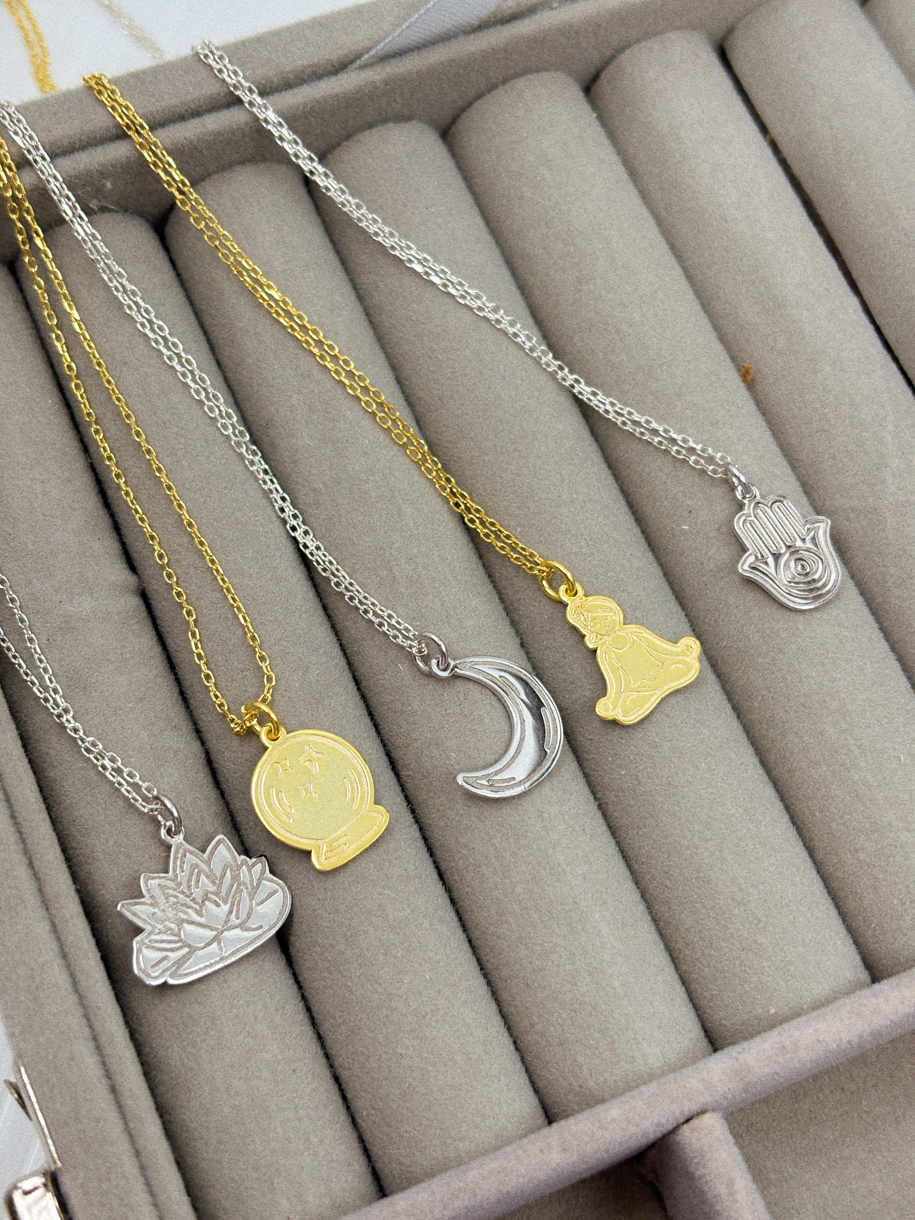 Crescent Moon Yılbaşı Kolye | 925 Ayar Gümüş